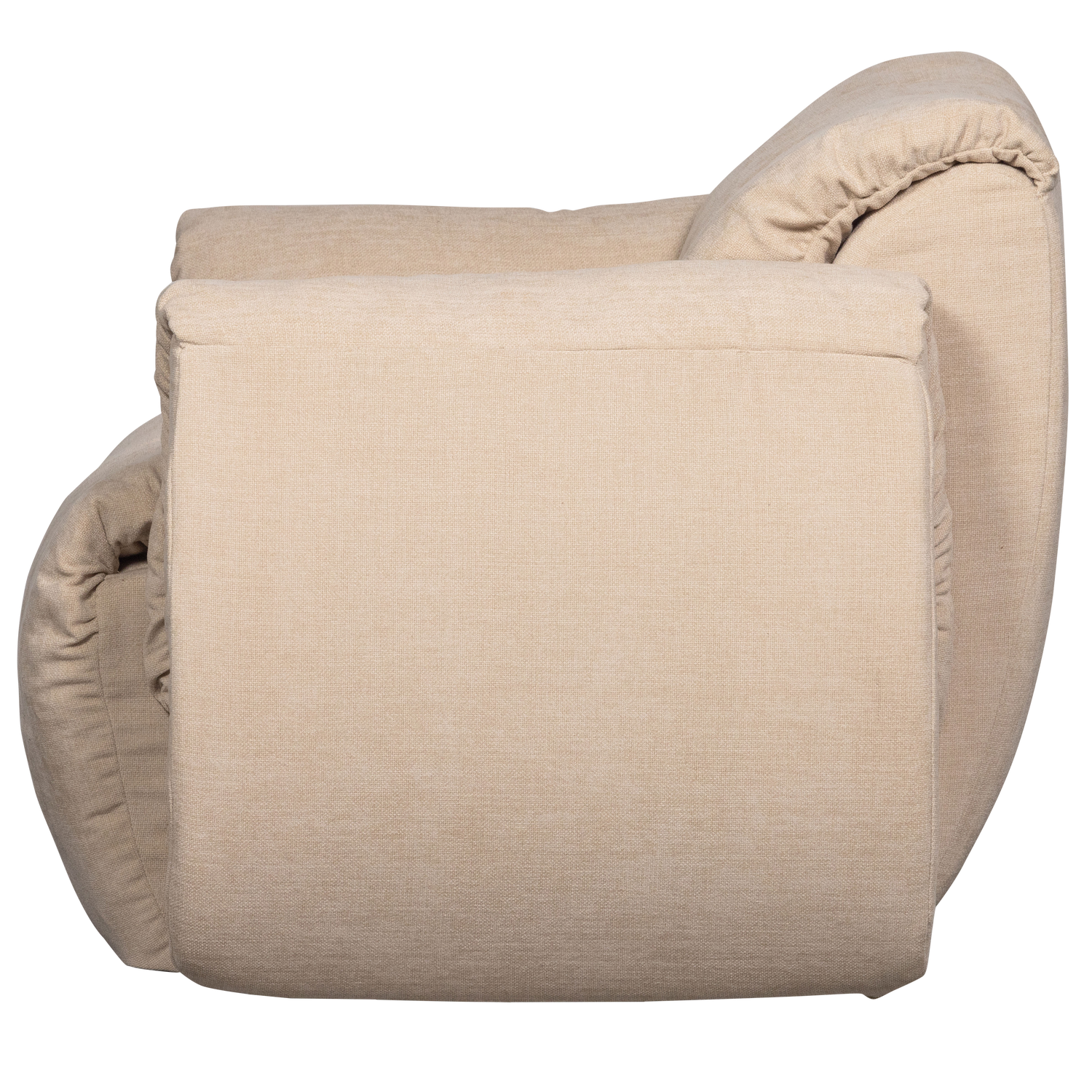 Baggy draaifauteuil geweven stof warmgrijs melange