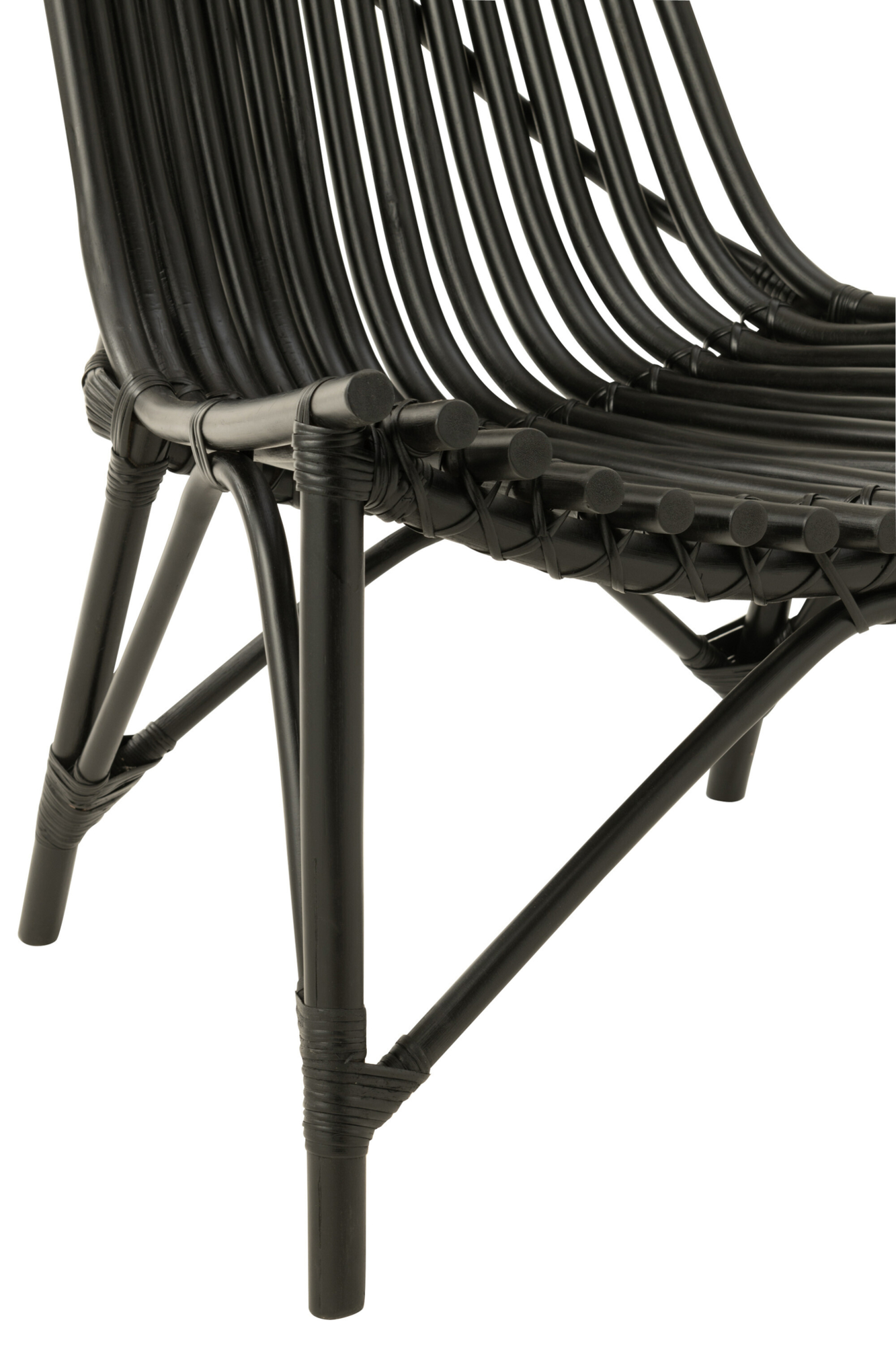 Zwarte loungestoel rotan j-line