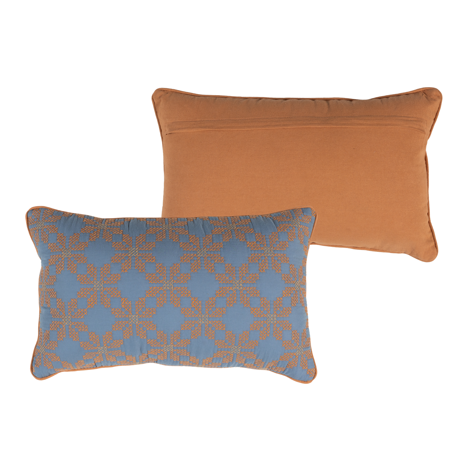 Lira kussens blauw/oranje - set van 4