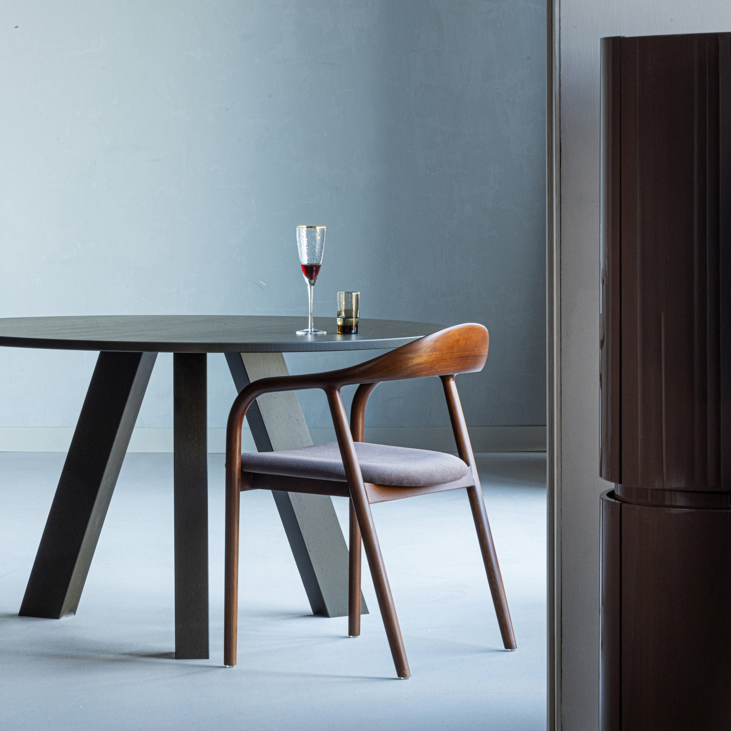 Bran eetkamerstoel beukenhout velvet bruin [fsc]