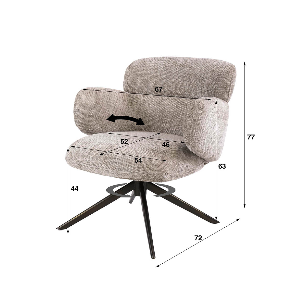 Fauteuil Draaibaar Flexibel