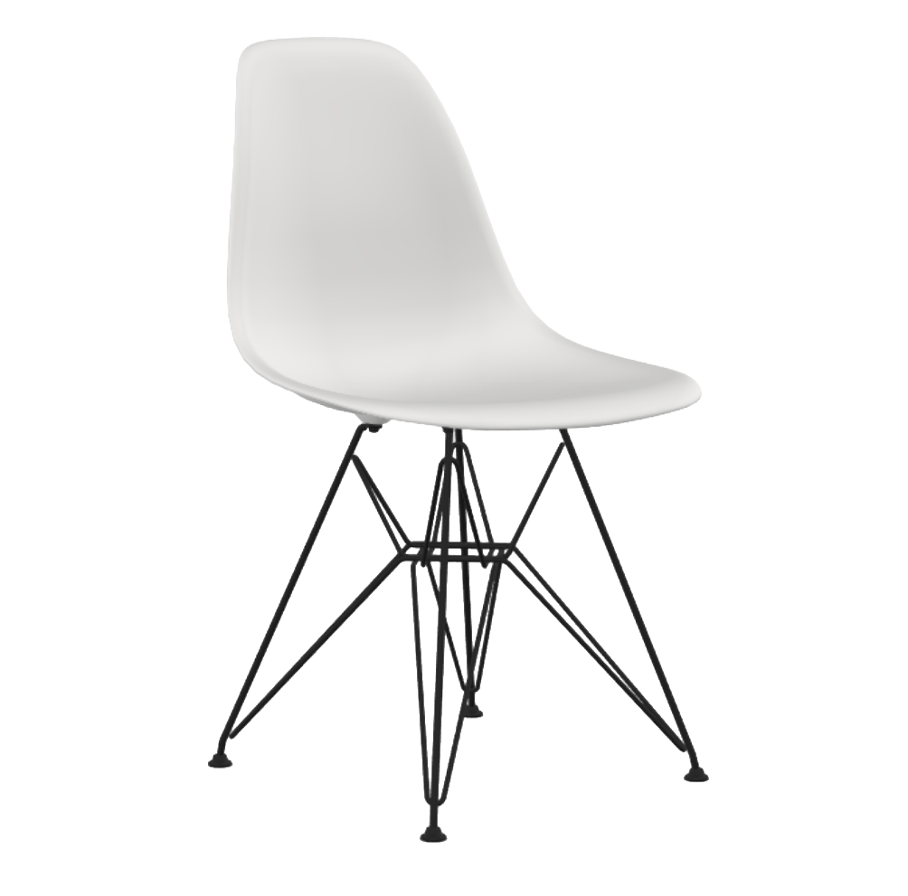 Vitra Eetkamerstoel DSR zwart onderstel wit
