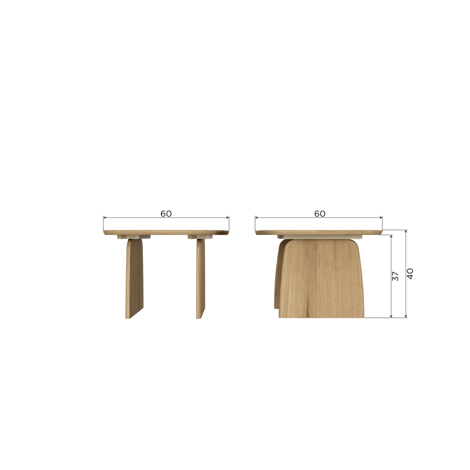 Tablo salontafel 60 cm eiken blacknight [fsc]