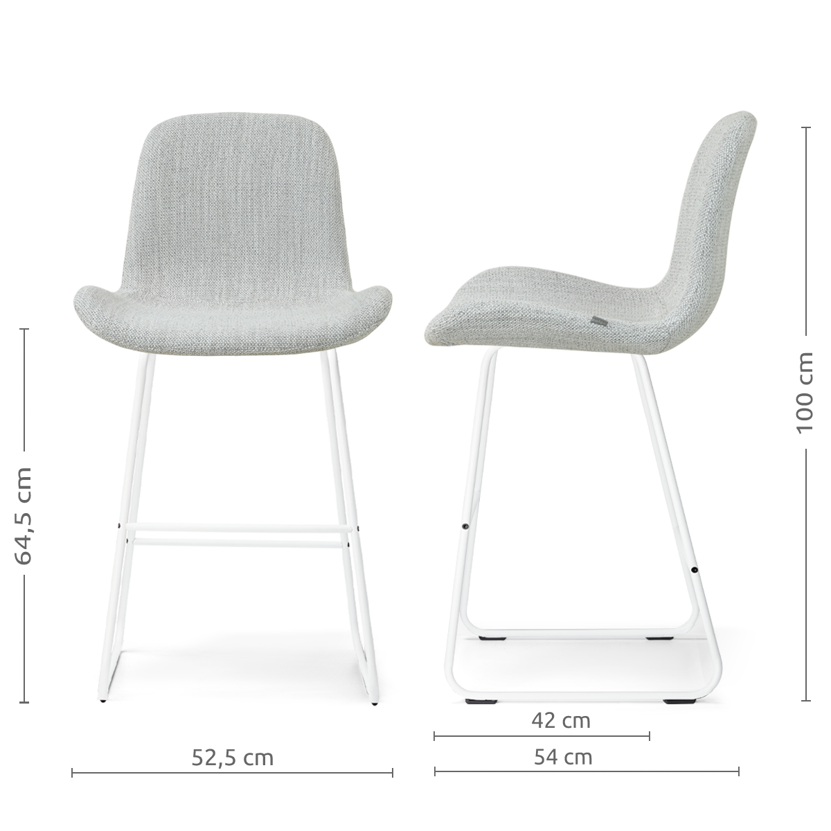 Barkruk Nino-Fé - wit onderstel - 65 cm