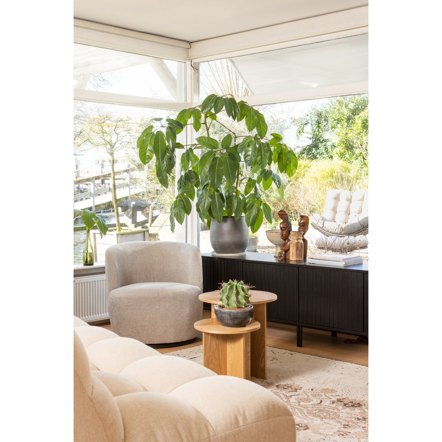 Serra draaifauteuil naturel melange