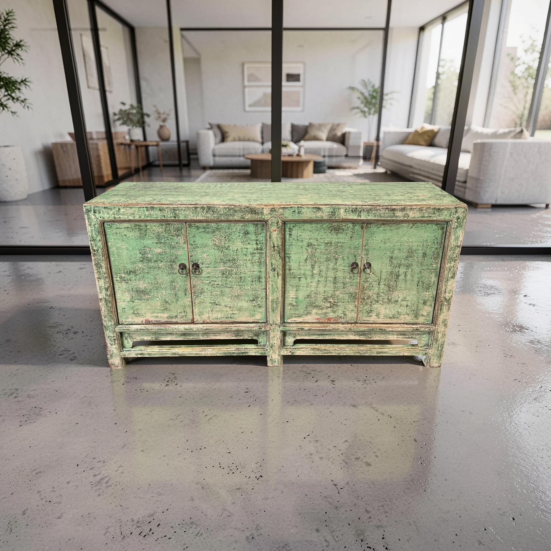 Dressoir 4deur groen uniek