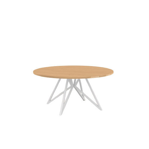 Studio HENK tafel Butterfly Rond QuadpodXL - wit frame, hardwax light 3041