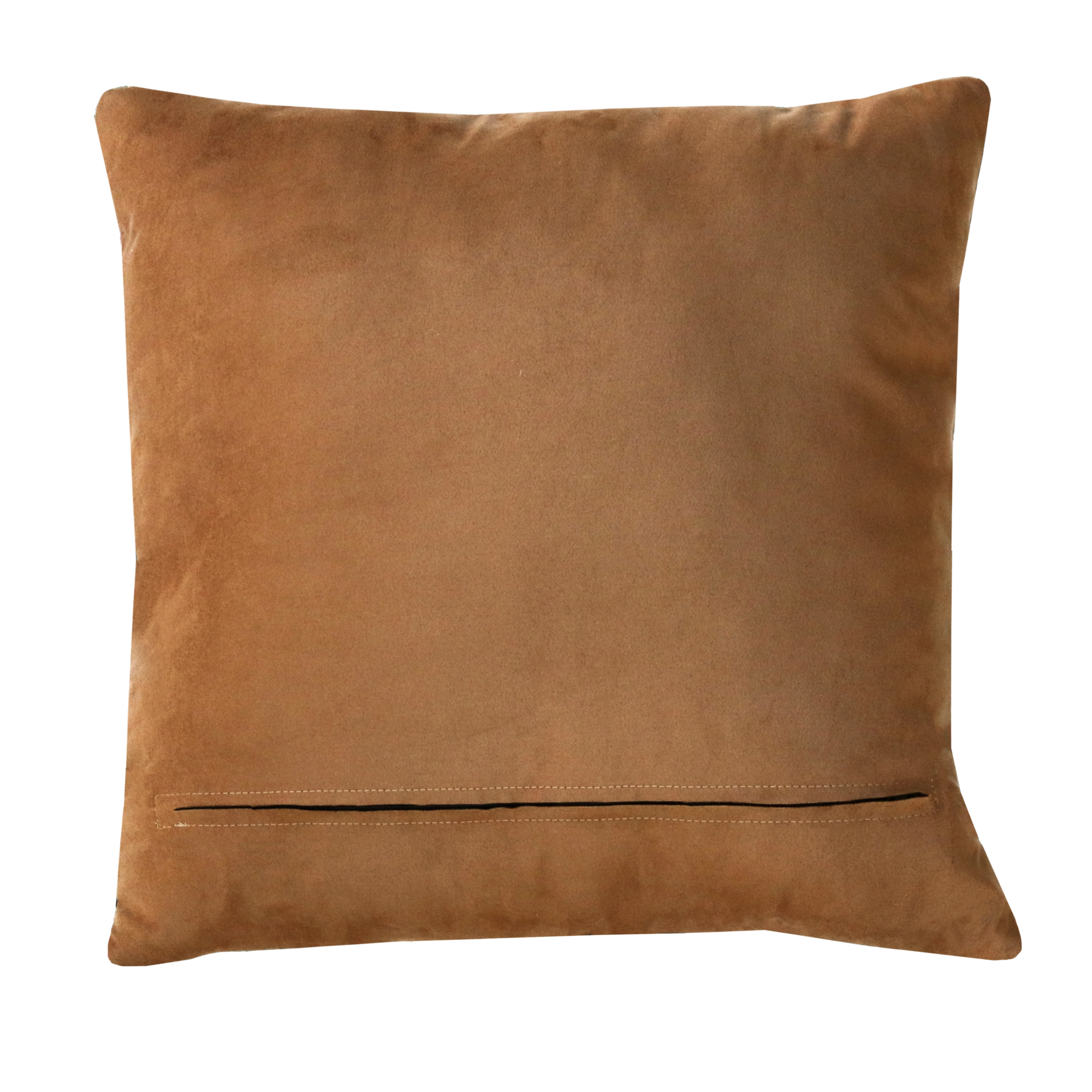 Kussen teddy bloem camel zwart roze
