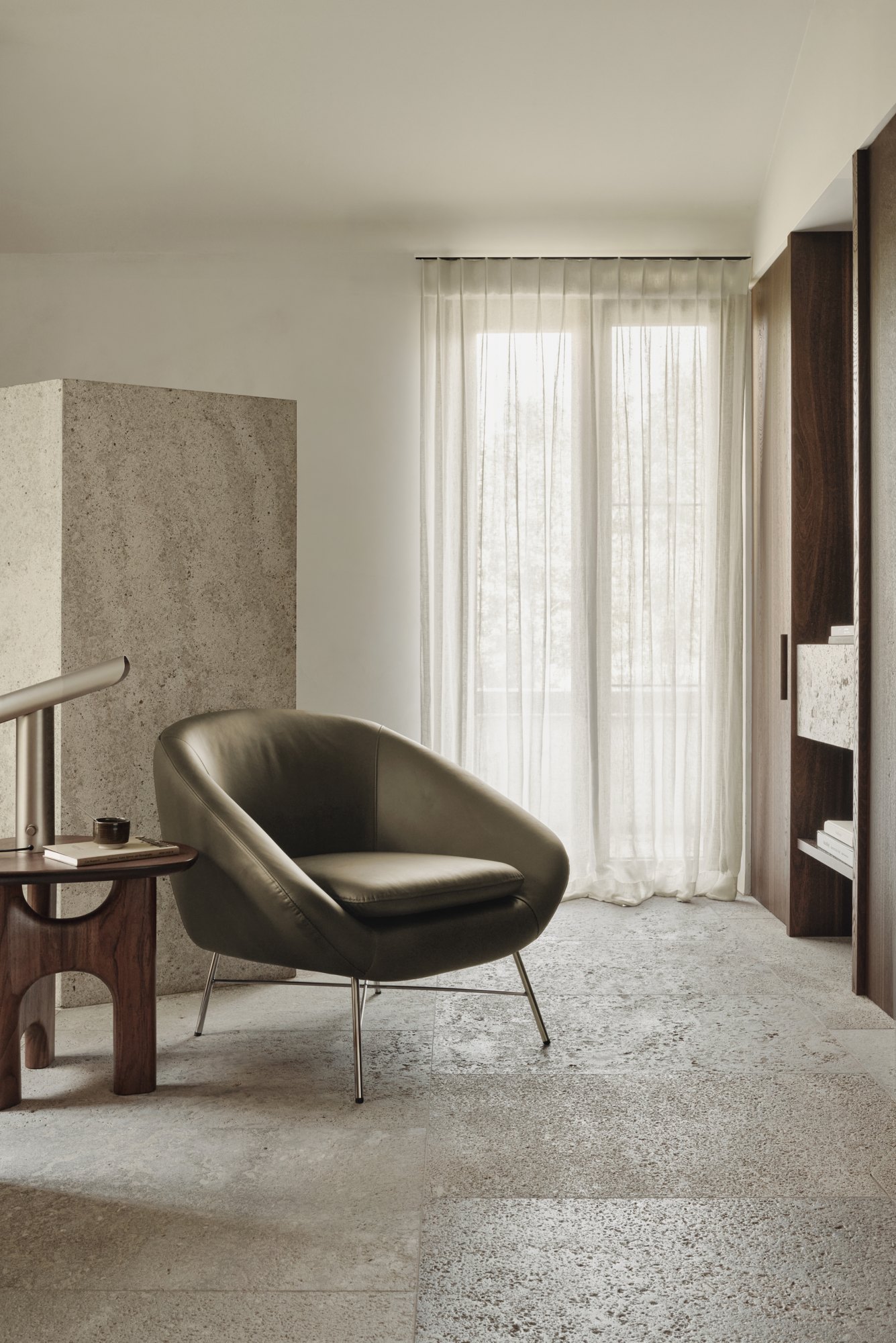 Bijzettafel Flow teak wild brown