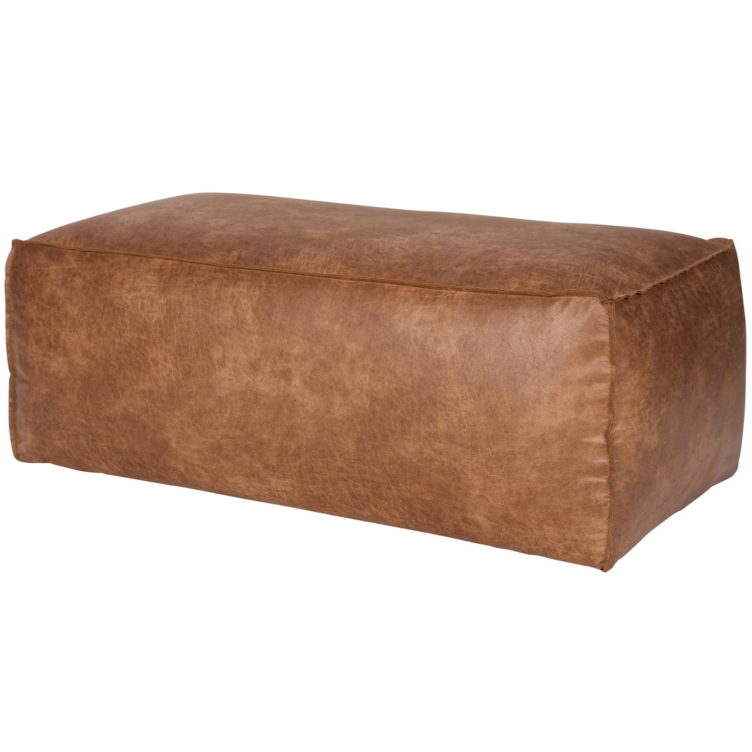 Rodeo poef 43x120x60 ecoleer cognac