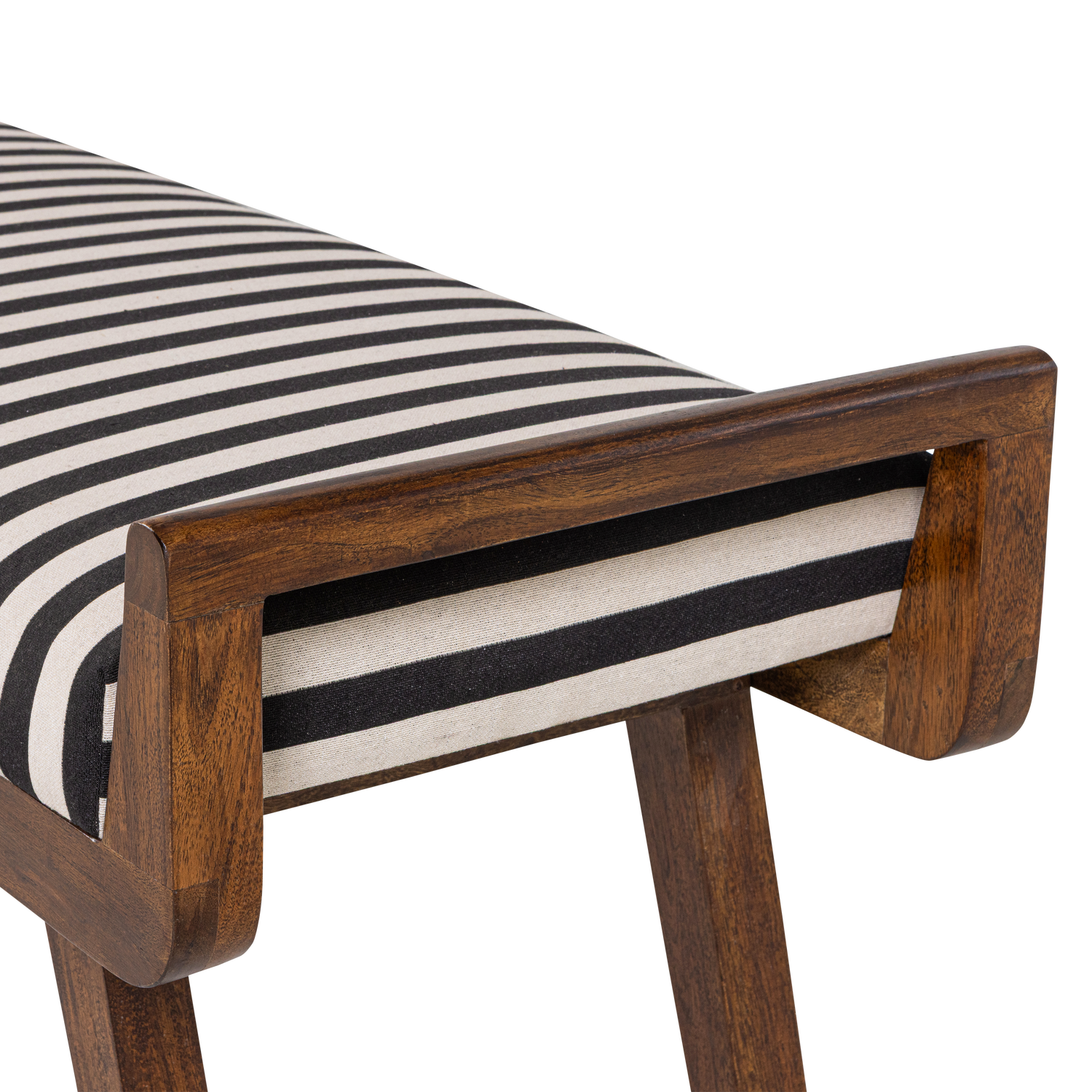 Valo bankje hout bruin met streepstof zwart/wit