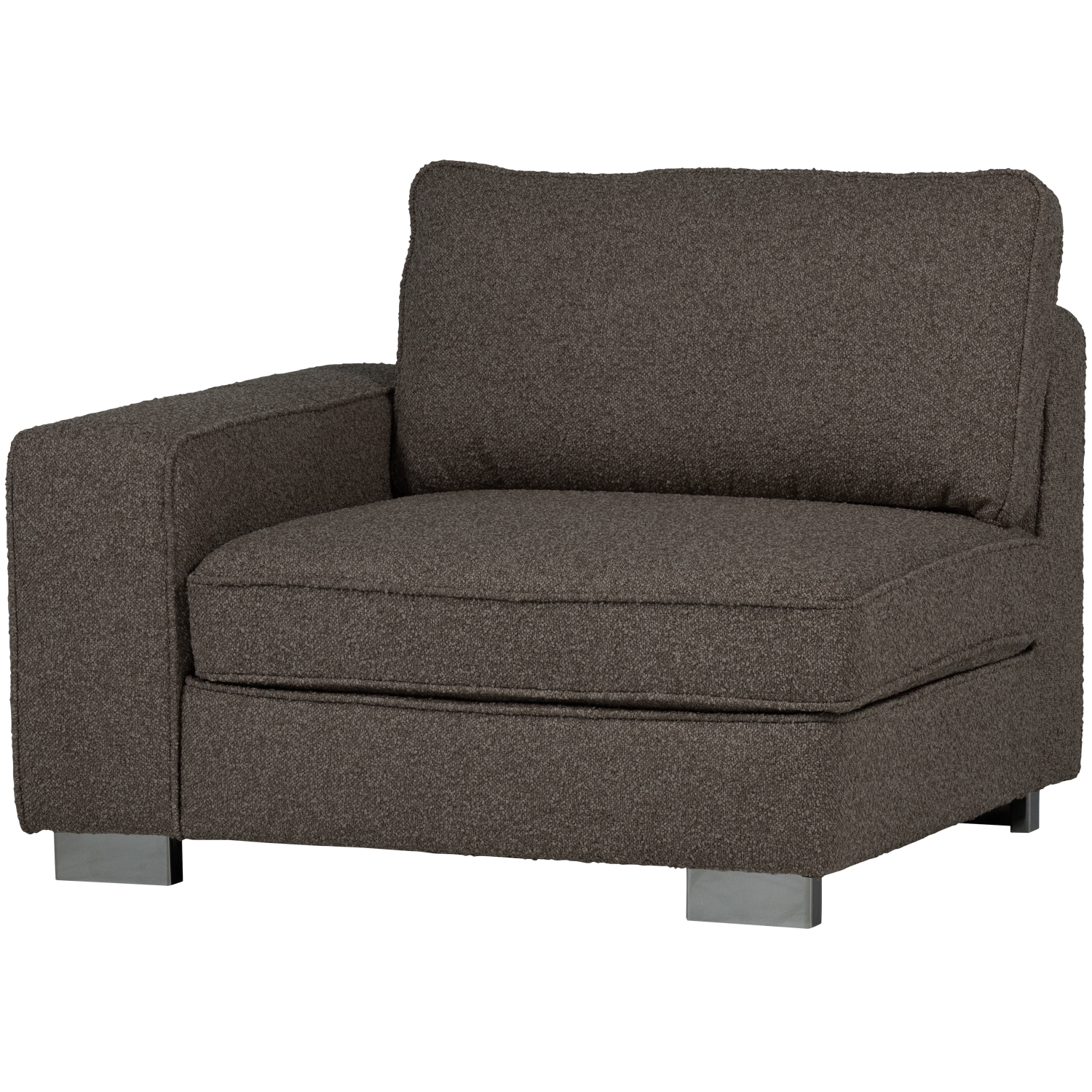 Lazy 1-zits element met arm links boucle antraciet