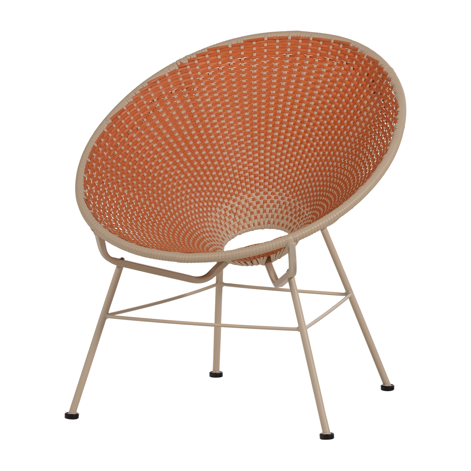 Kazoun tuin loungestoel wicker oranje