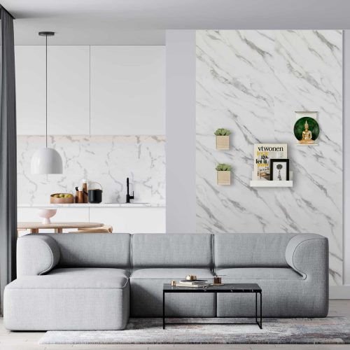 Magneetbehang luxe - interieurdessin marmer wit