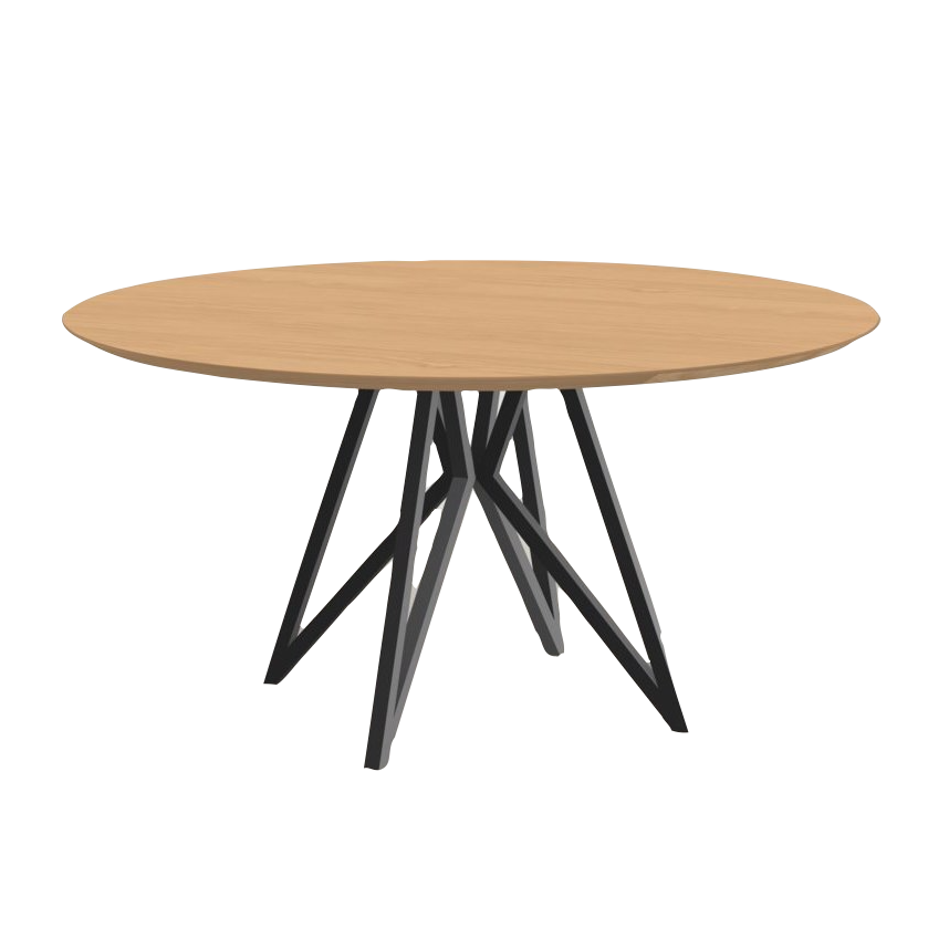 Studio HENK tafel Butterfly Rond Quadpod - zwart frame, hardwax light 3041