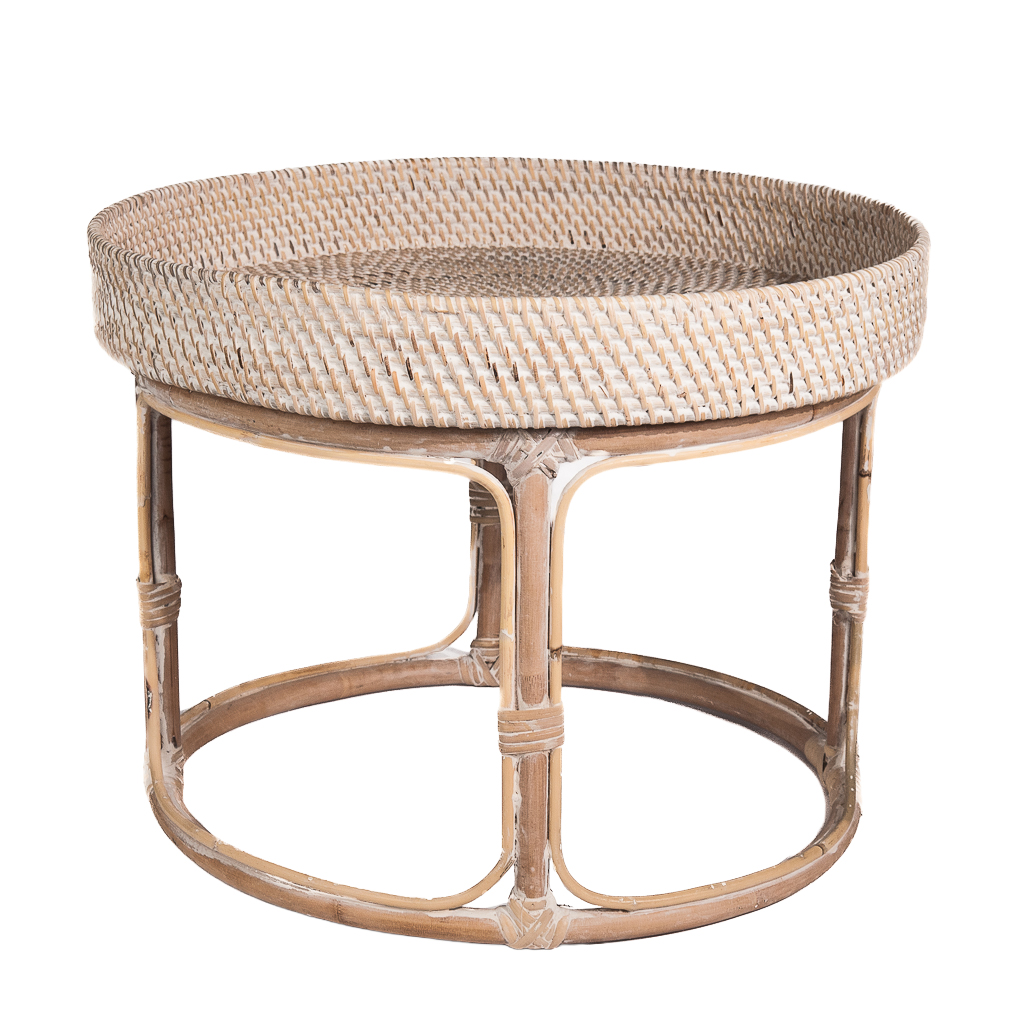 Rotan bamboe bijzet tafeltje Baki naturel