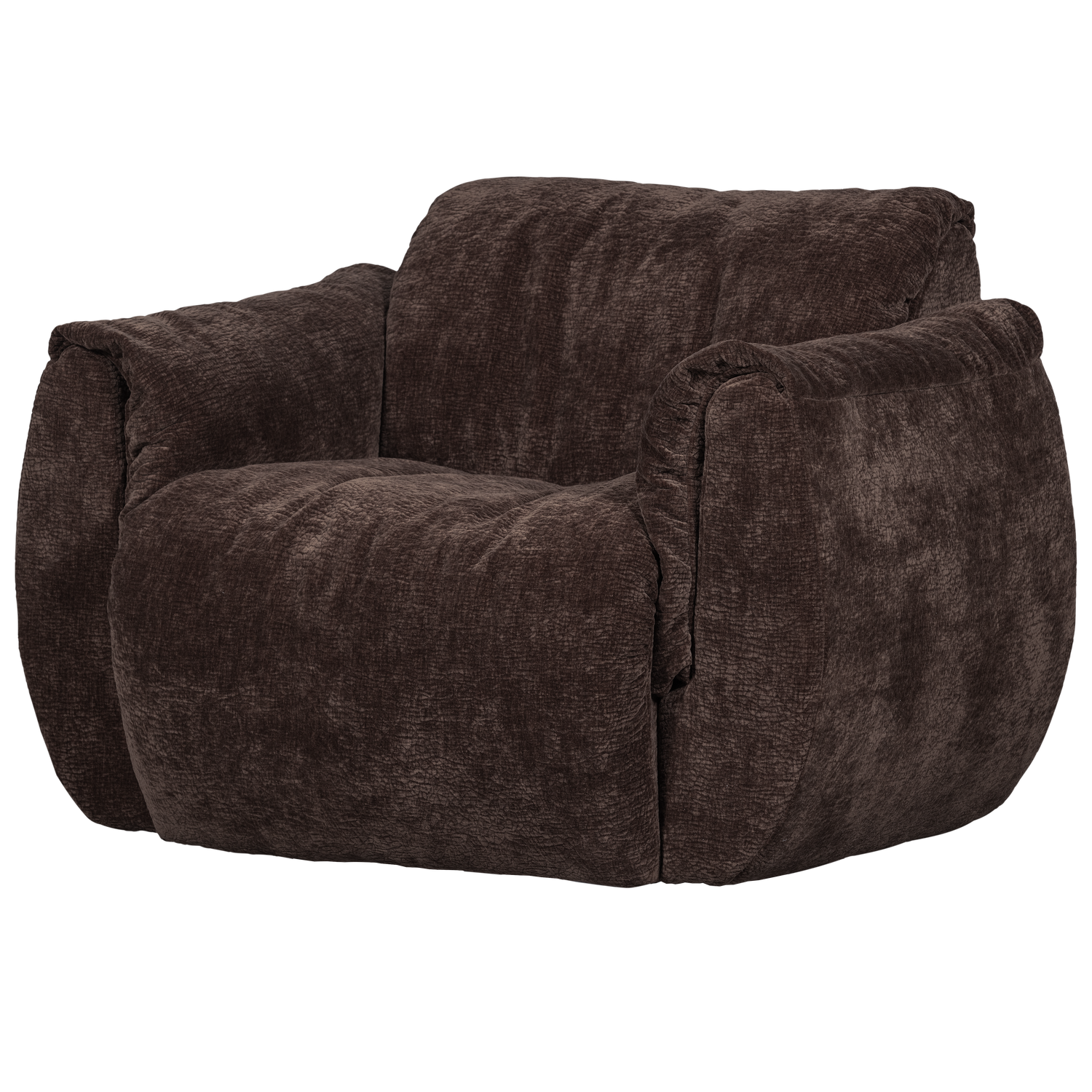 Baggy draaifauteuil geweven stof warmgrijs melange