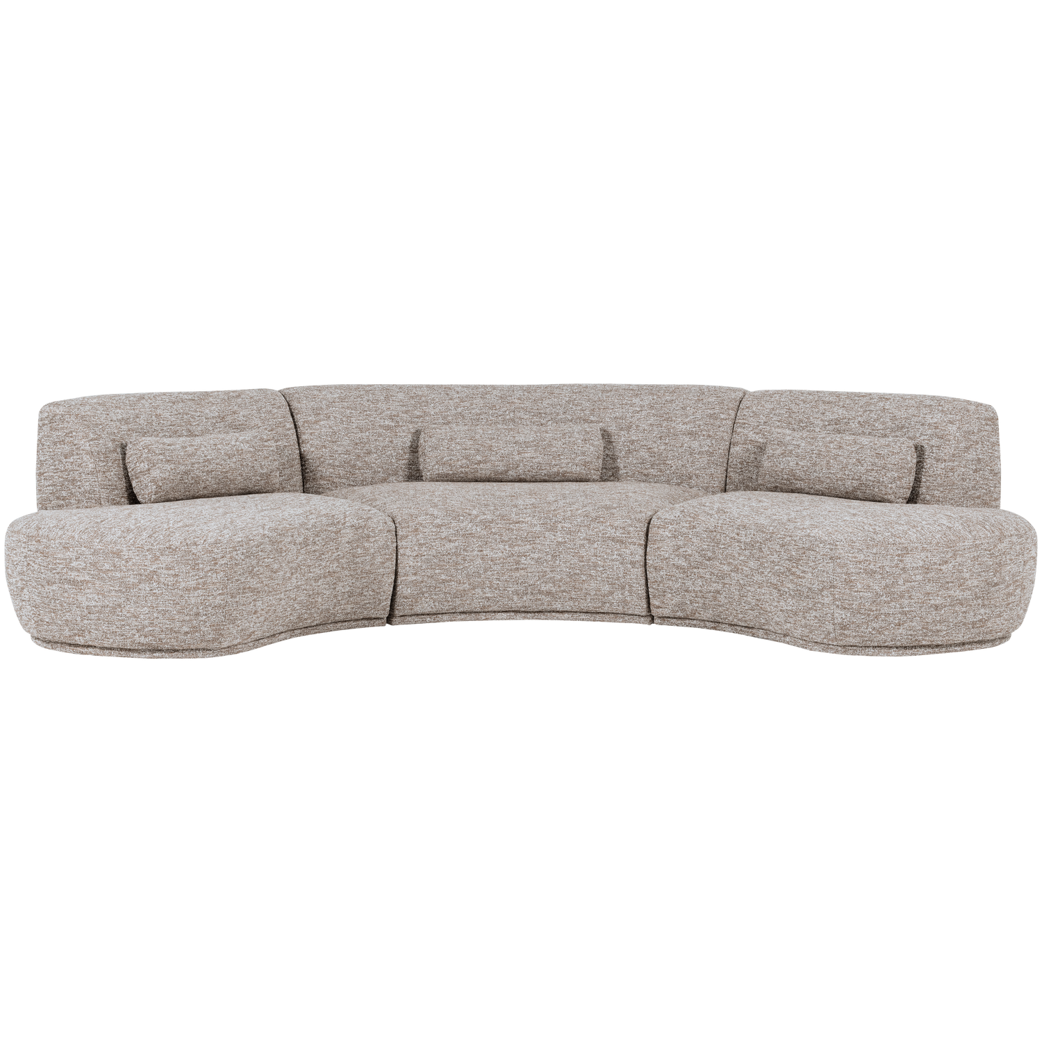 Batavier half ronde bank 6-zits velvet bruin melange