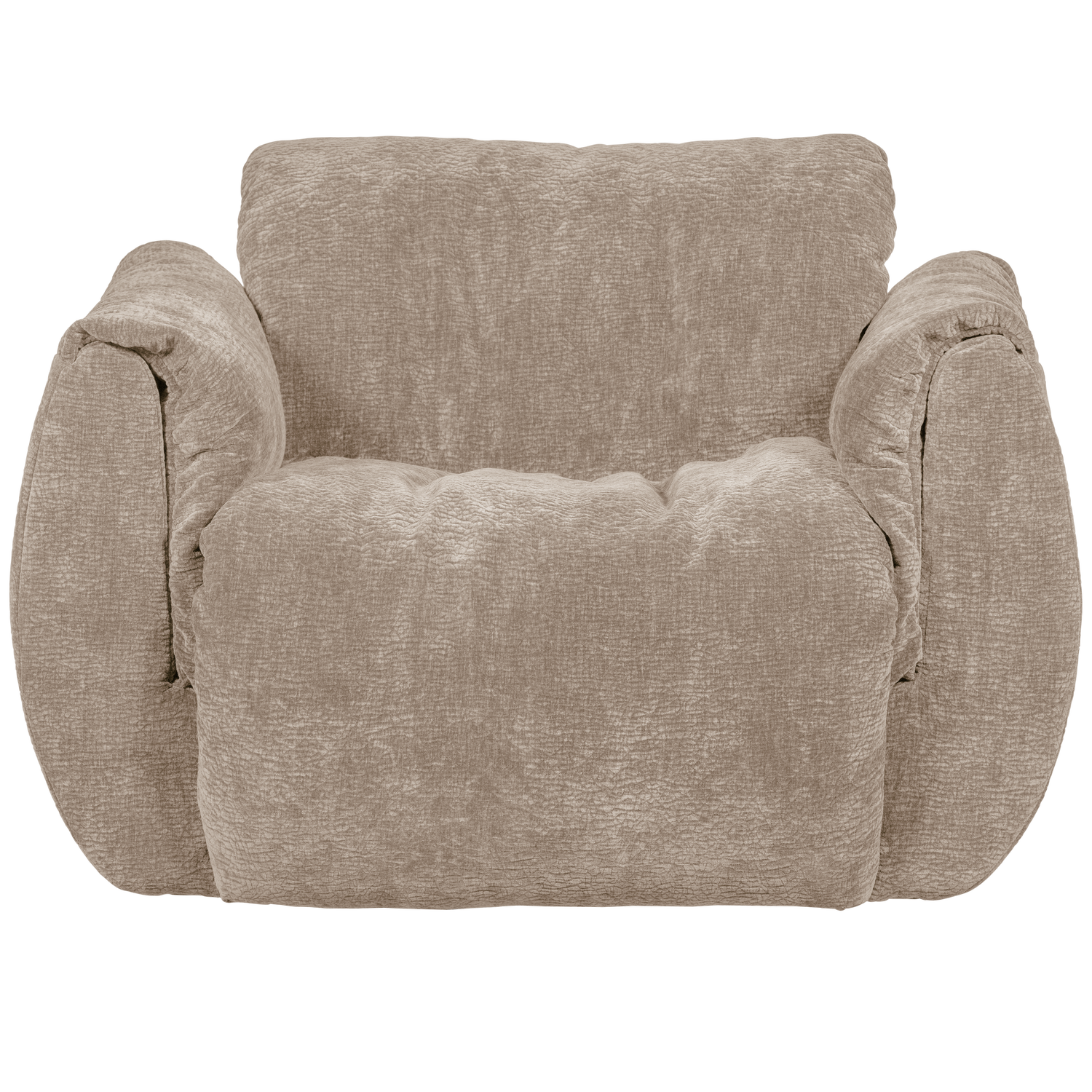 Baggy draaifauteuil geweven stof warmgrijs melange