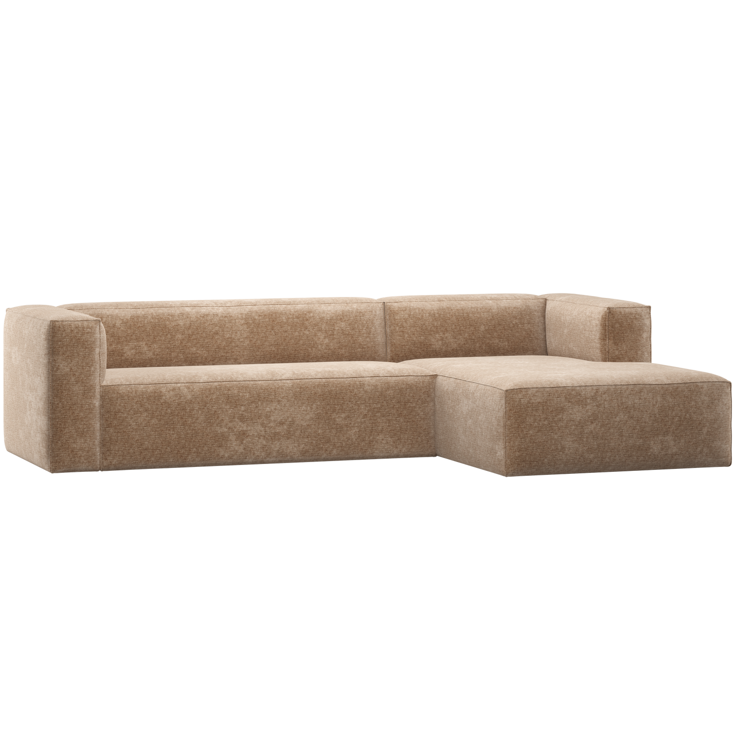 Bean hoekbank rechts chenille velvet taupe