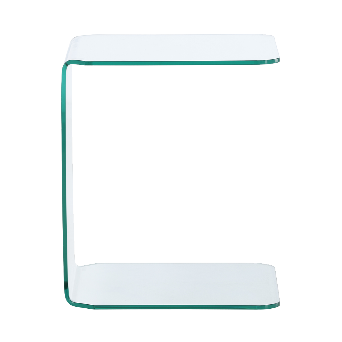 Cornelis glazen bijzettafels transparant - 53 x 45 cm - Set van 2