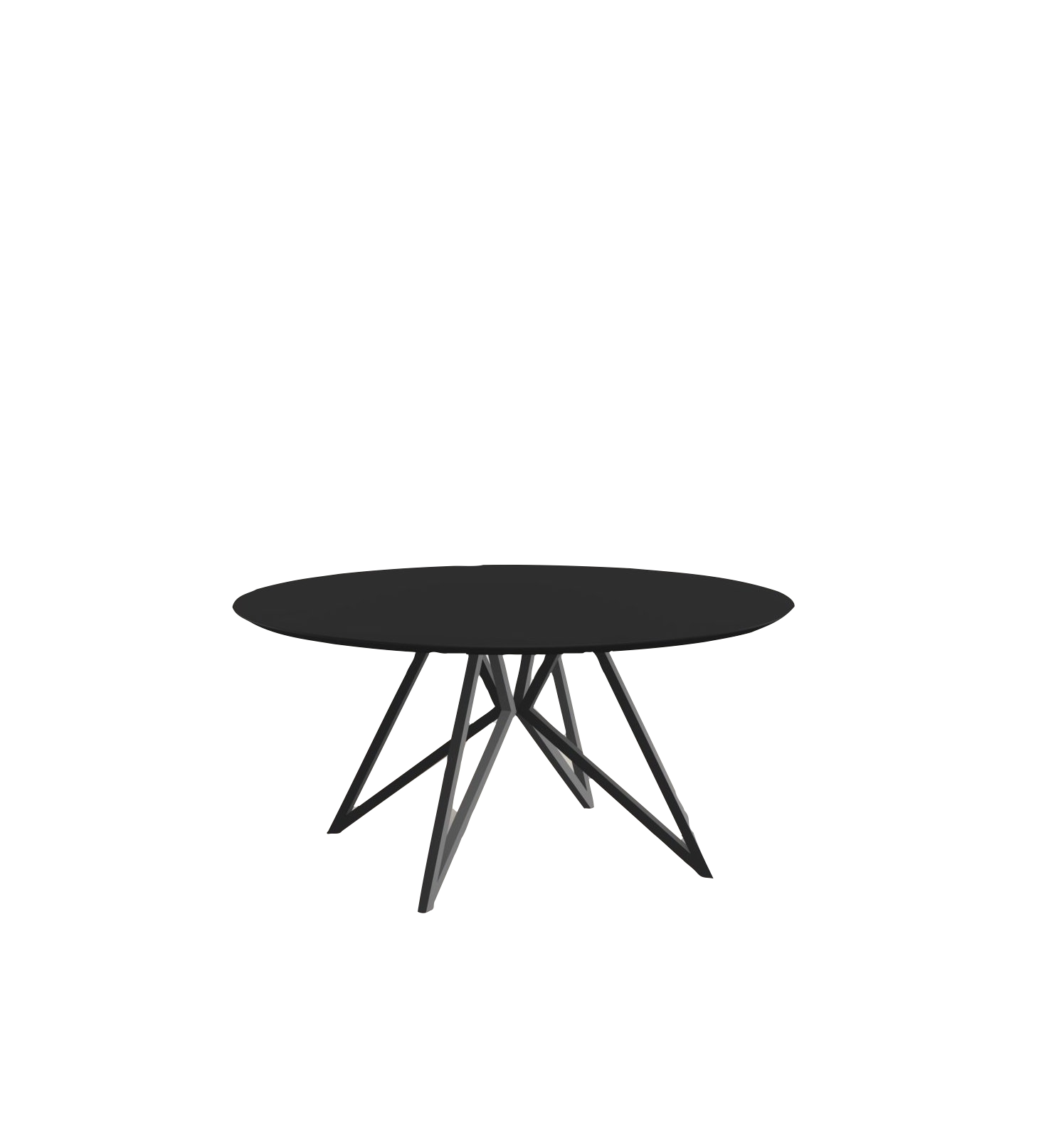 Studio HENK tafel Butterfly Rond QuadpodXL - zwart frame, HPL Fenix nero ingo