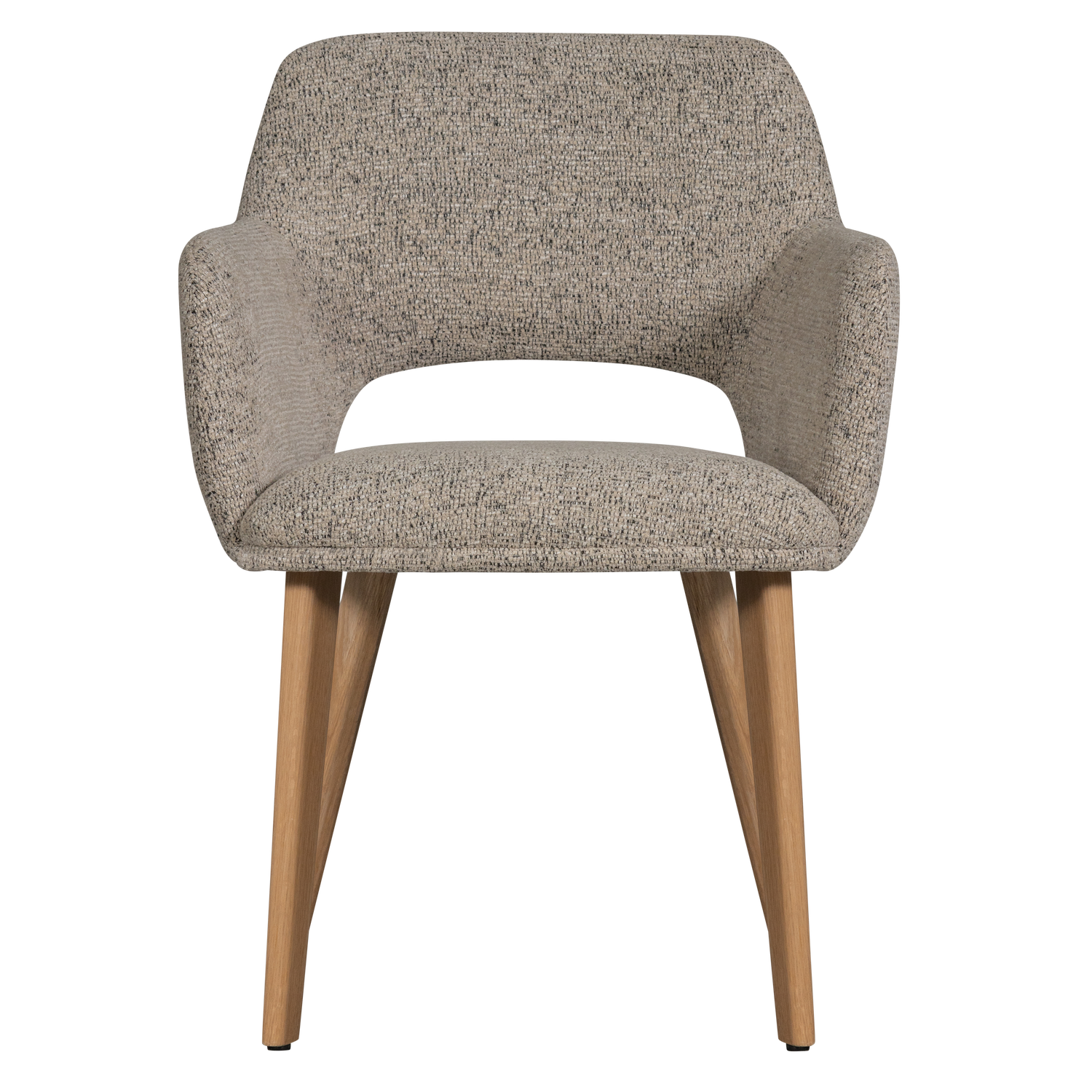 Murat eetkamerstoel taupe met houten poot naturel