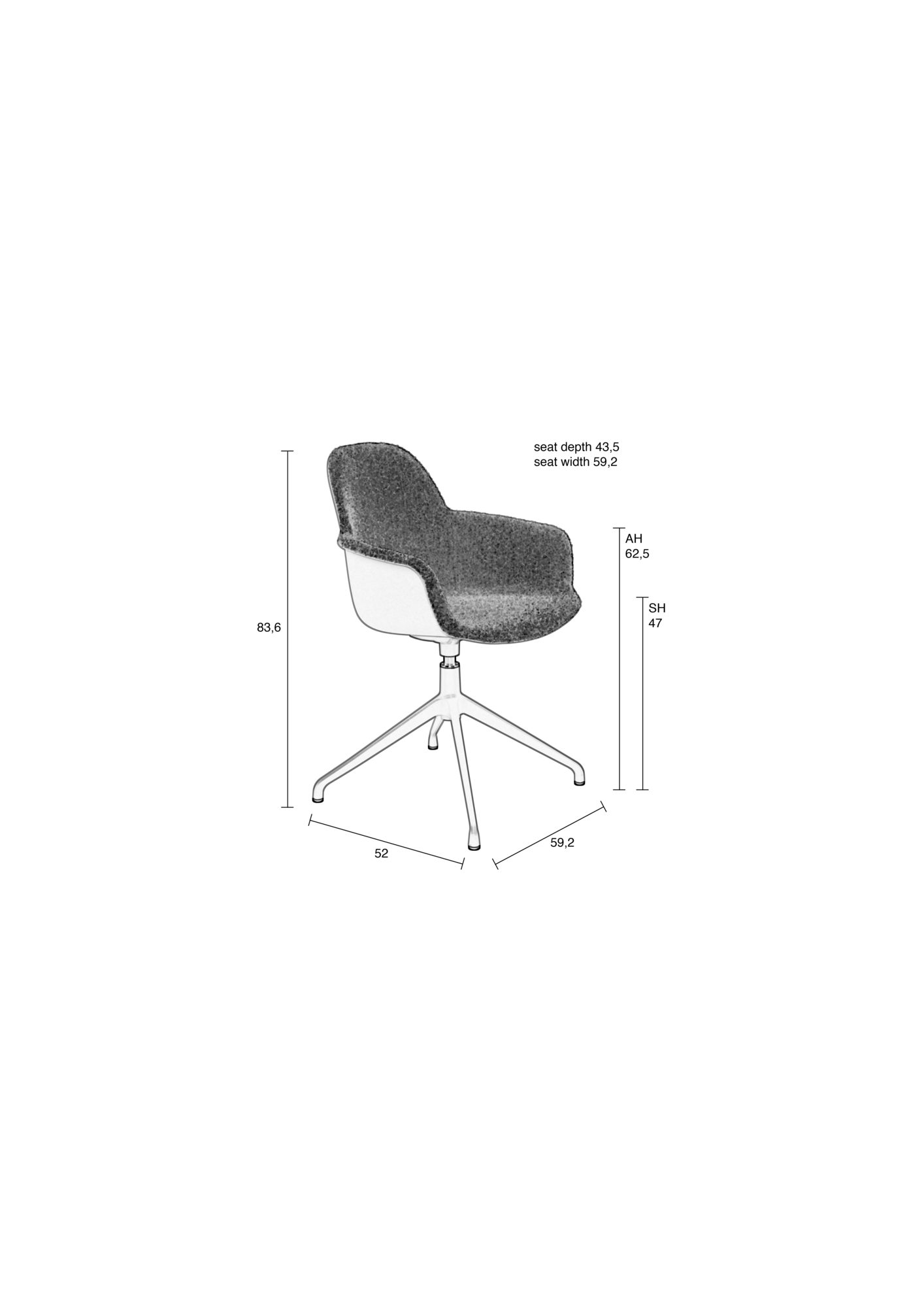 Armchair albert kuip swivel green