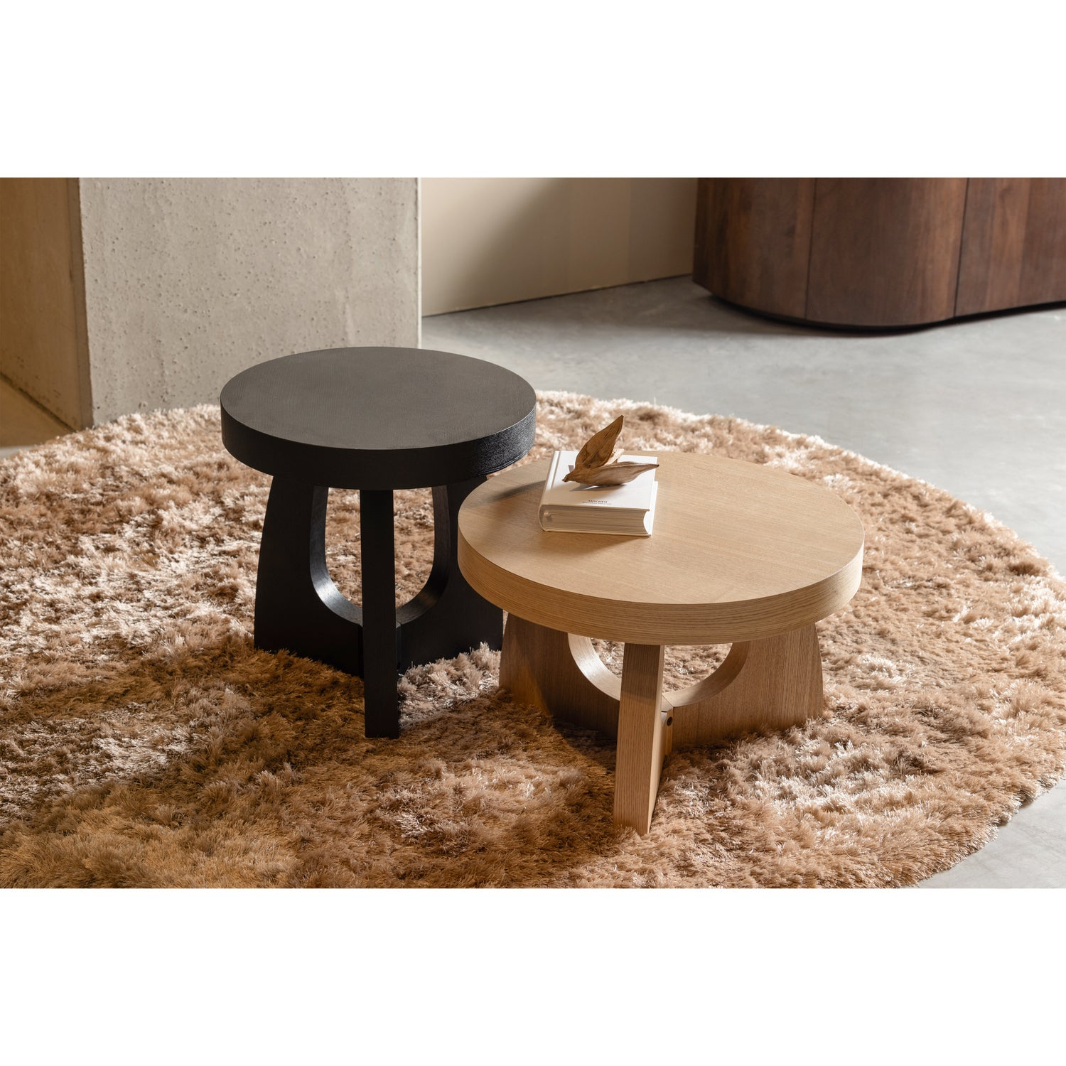Tala bijzettafel mdf fineer naturel 35xo55 cm