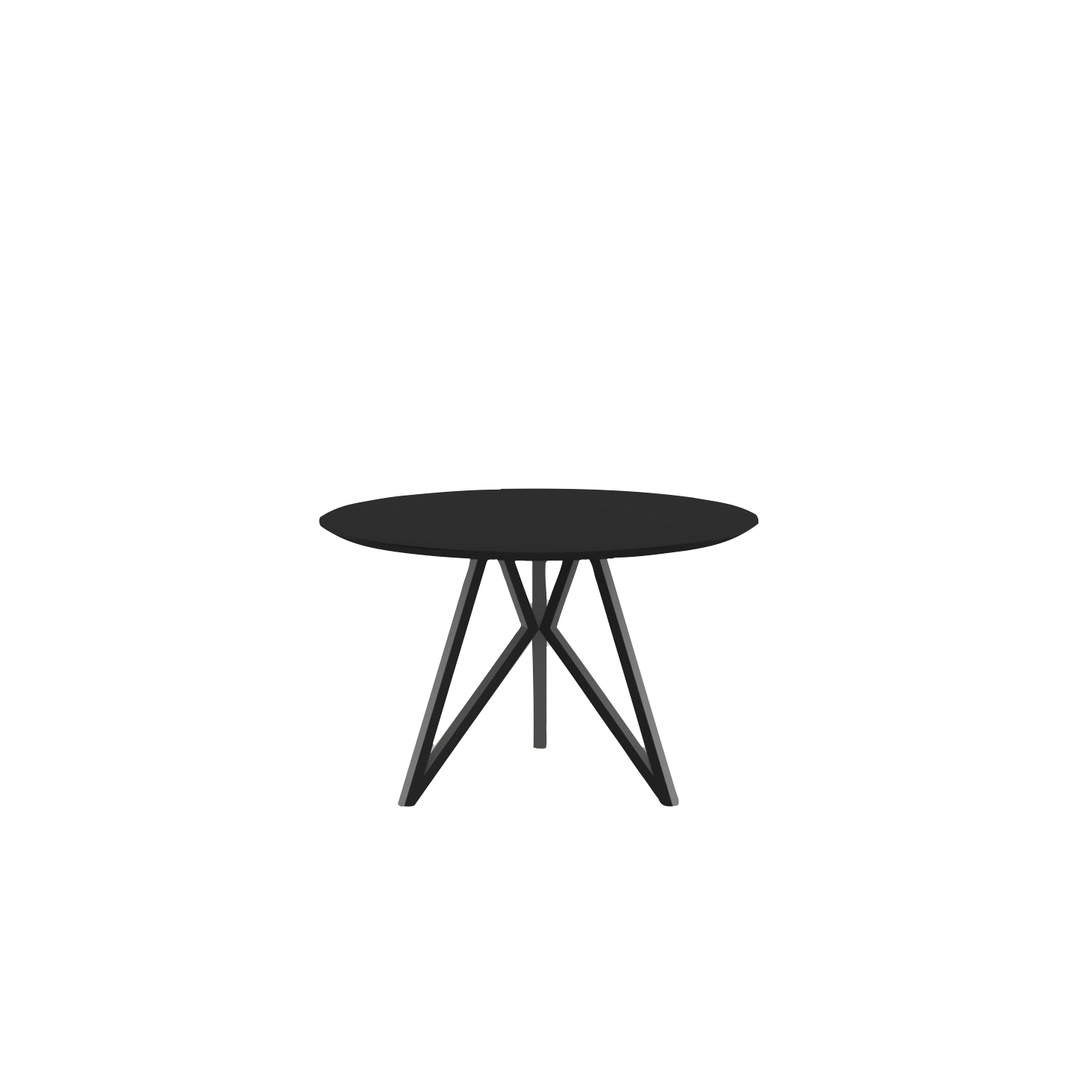 Studio HENK tafel Butterfly Rond Tripod - zwart frame, HPL Fenix nero ingo