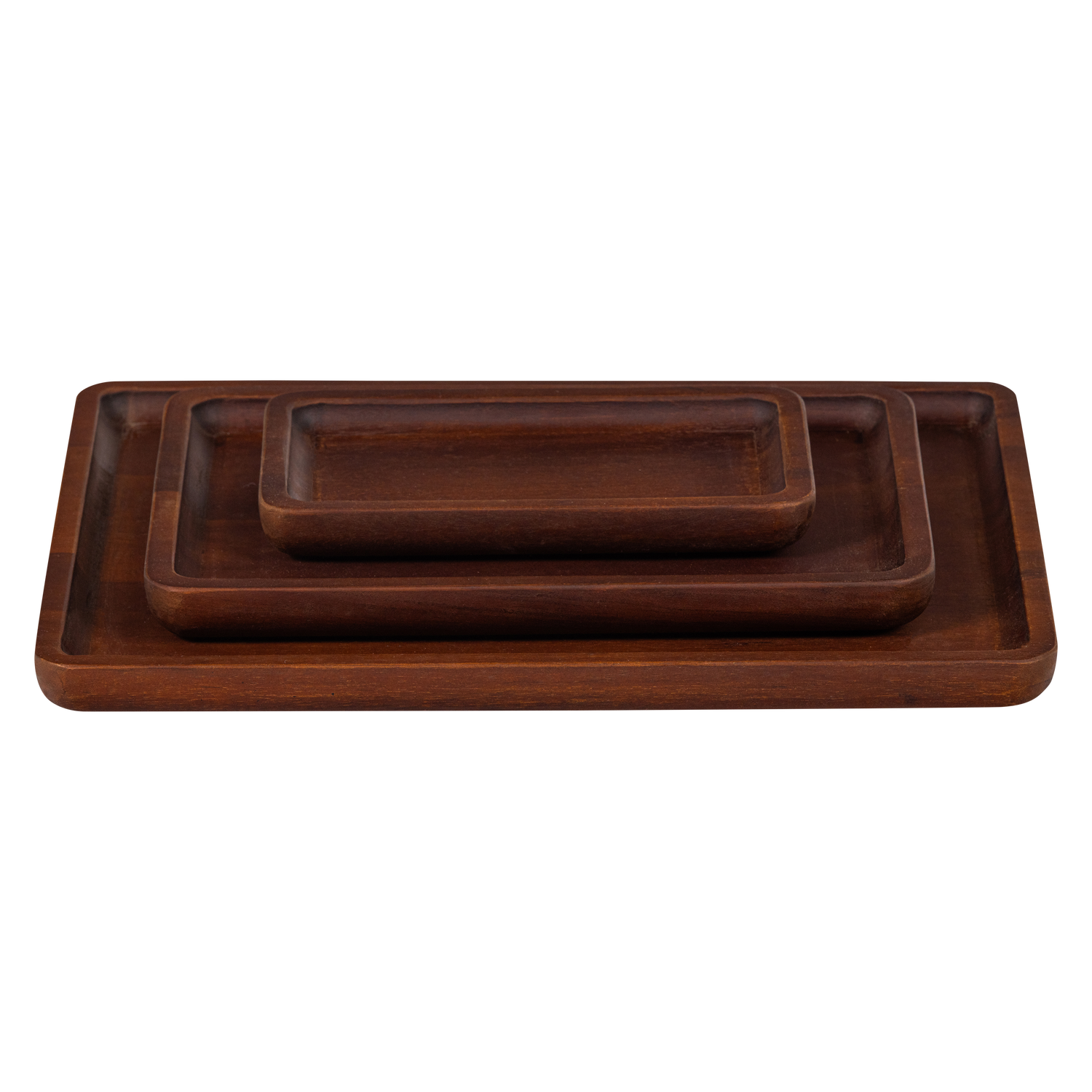 Trayla dienblad mangohout bruin - set van 3