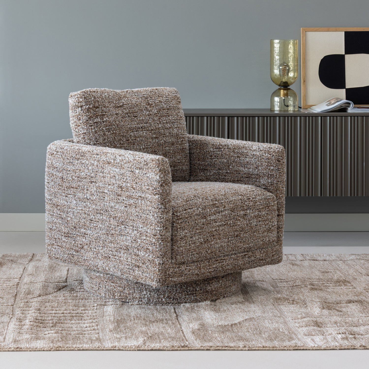 Oska draaifauteuil naturel melange