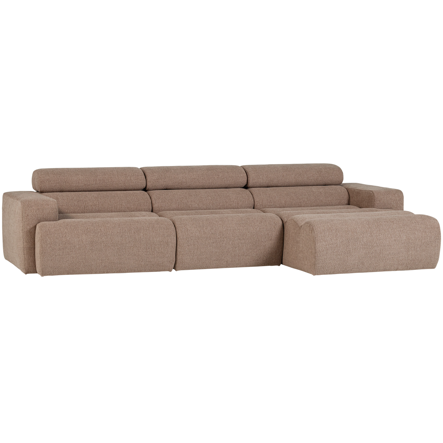 Novi chaise longue bank rechts donkerbruin melange