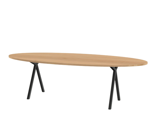 Studio HENK tafel Slim X-type Ovaal, zwart frame - Smart Collectie