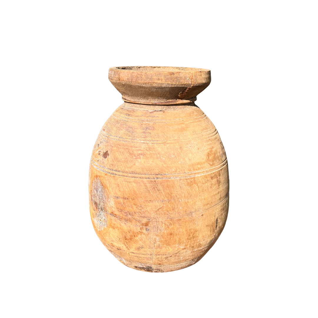 Houten pot Hoog uniek item