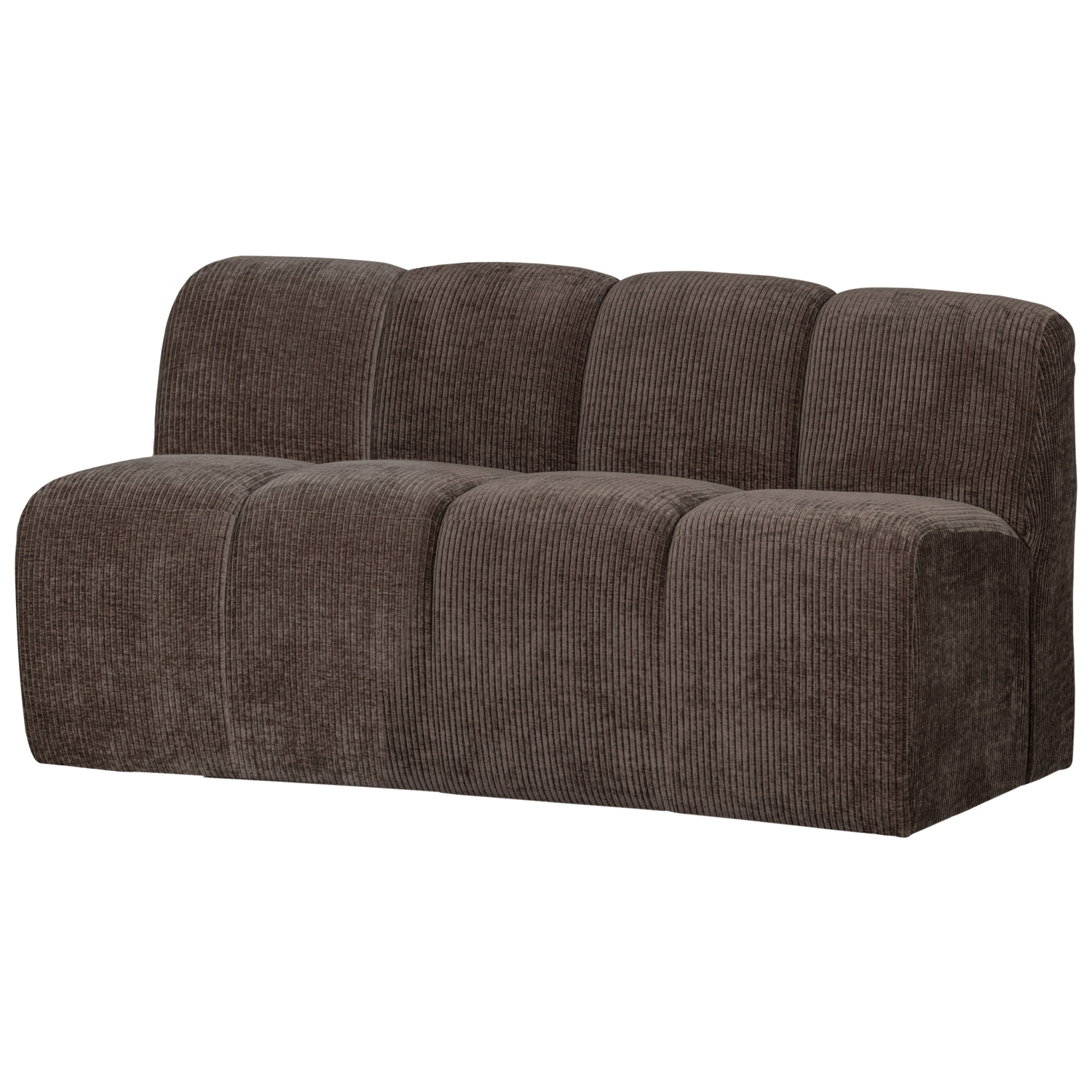 Mojo eetbank 164 cm met rugleuning ribstof roestbruin