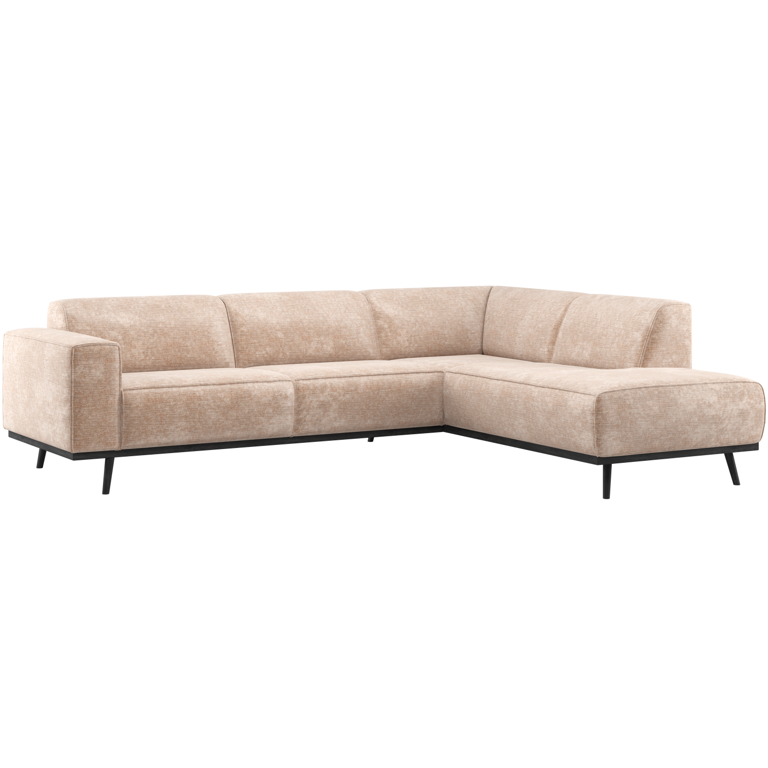 Statement hoekbank rechts chenille velvet terra