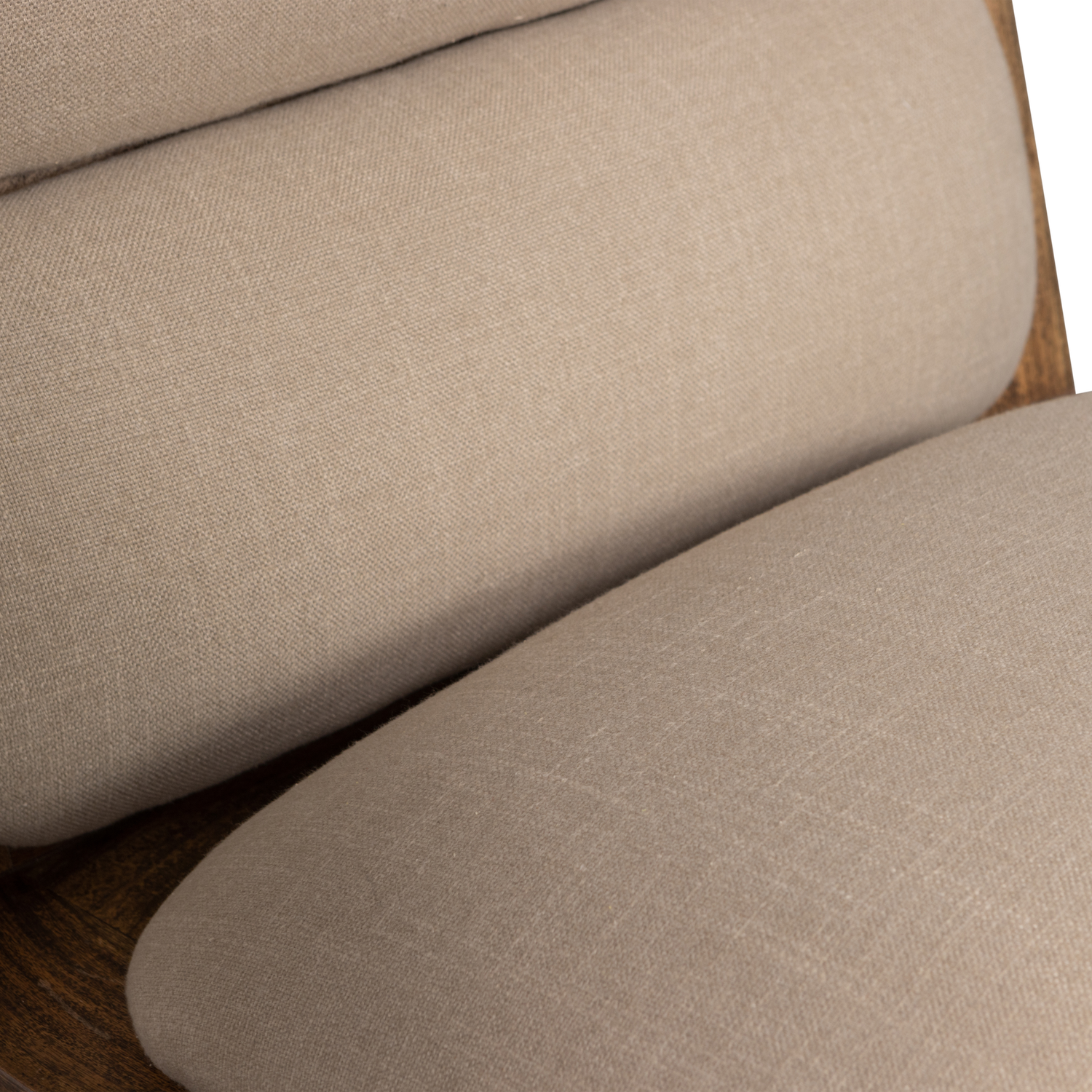 Opulent fauteuil boucle/hout naturel