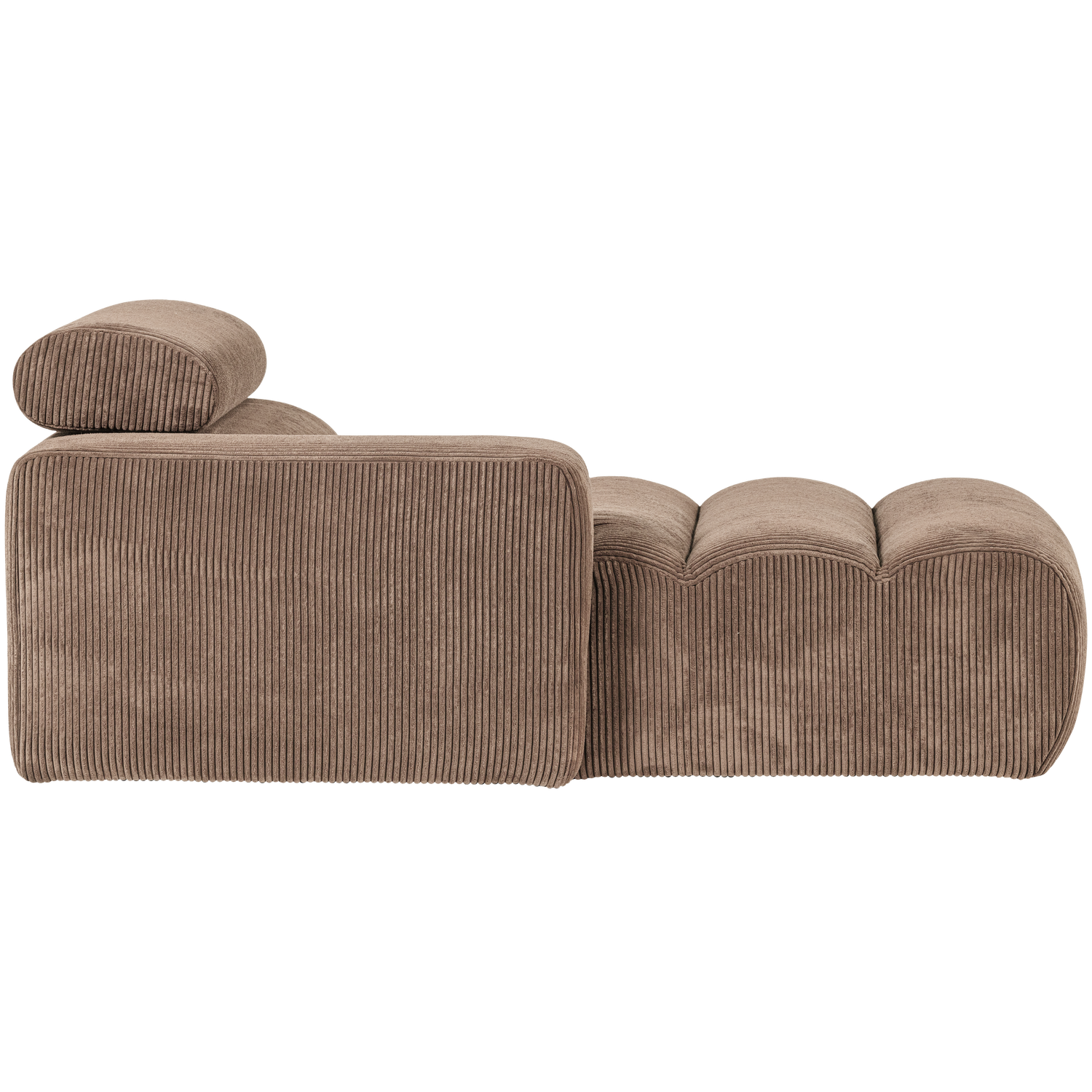 Novi chaise longue element arm links ribstof terra