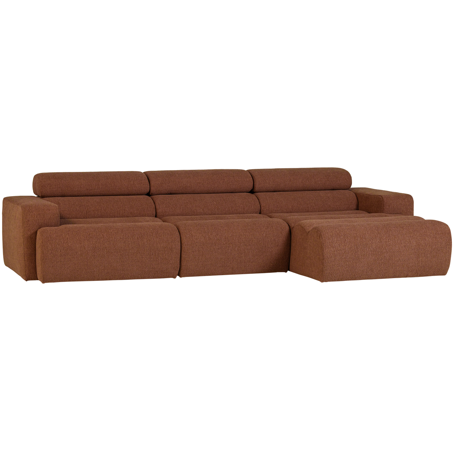 Novi chaise longue bank rechts donkerbruin melange