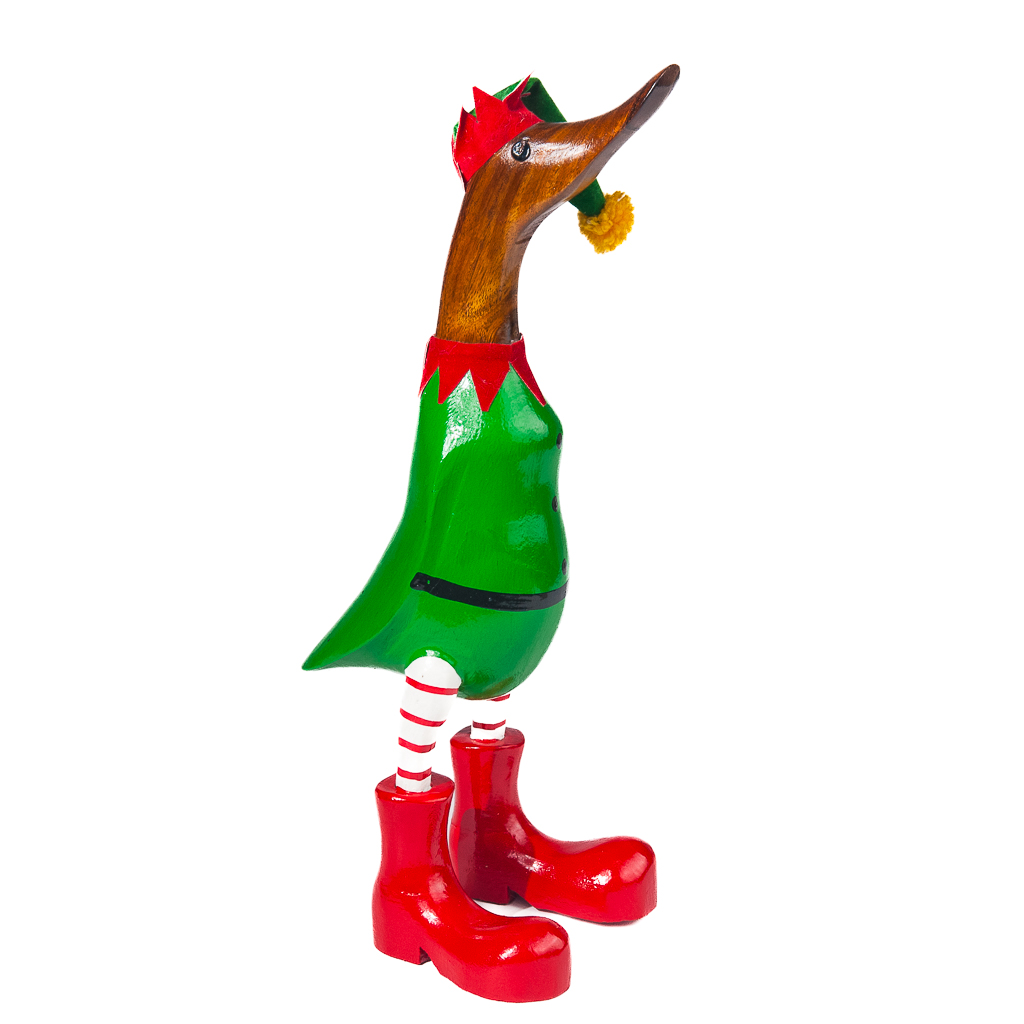 Houten eend kerst elf