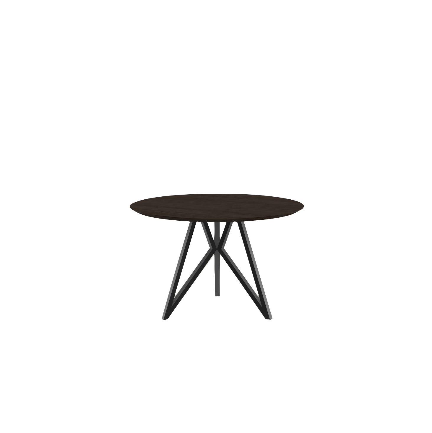 Studio HENK tafel Butterfly Rond Tripod - zwart frame, gerookte beits