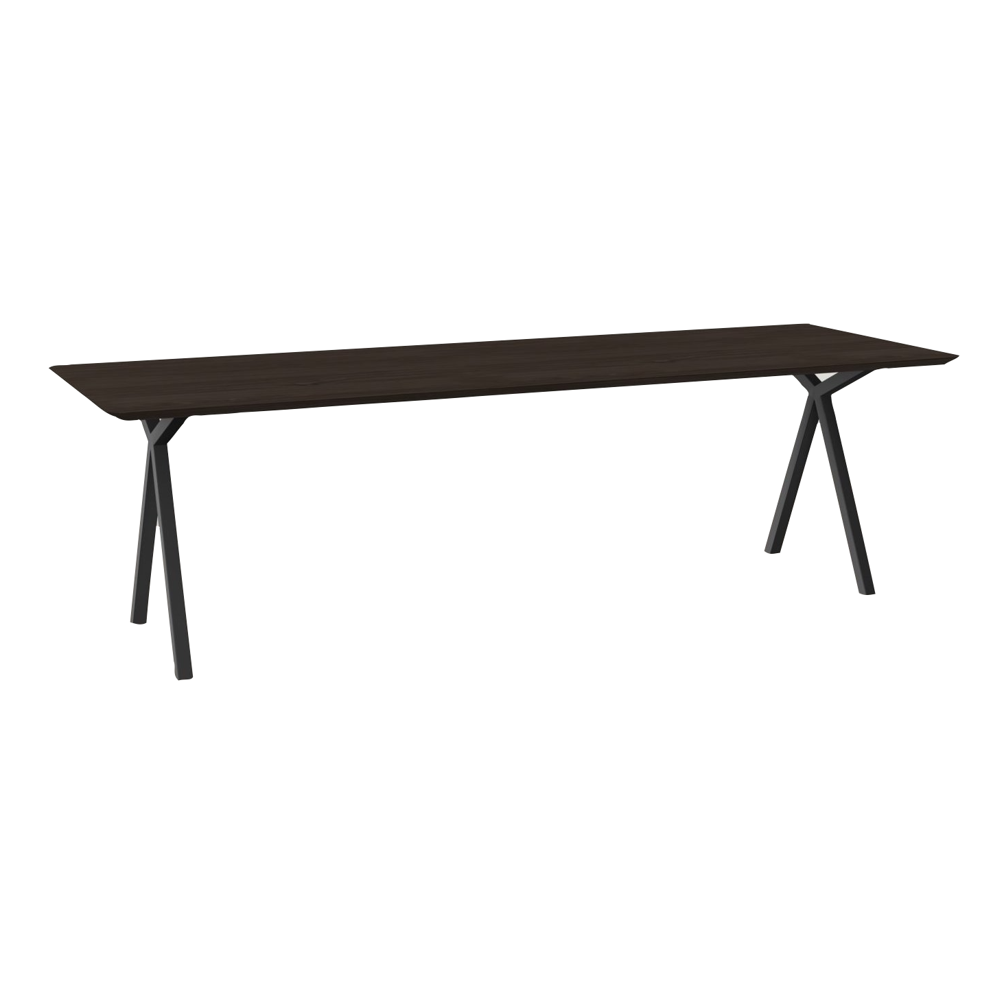 Studio HENK tafel Slim X-type Rechthoekig - zwart frame, gerookte beits