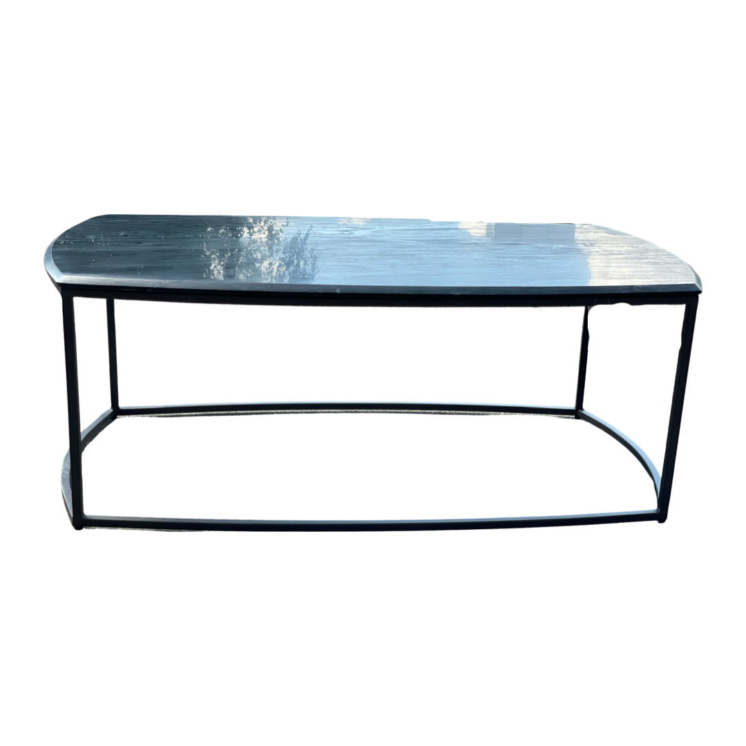 Salon Zwart Marmer+metalen frame 110x60x41 Uniek
