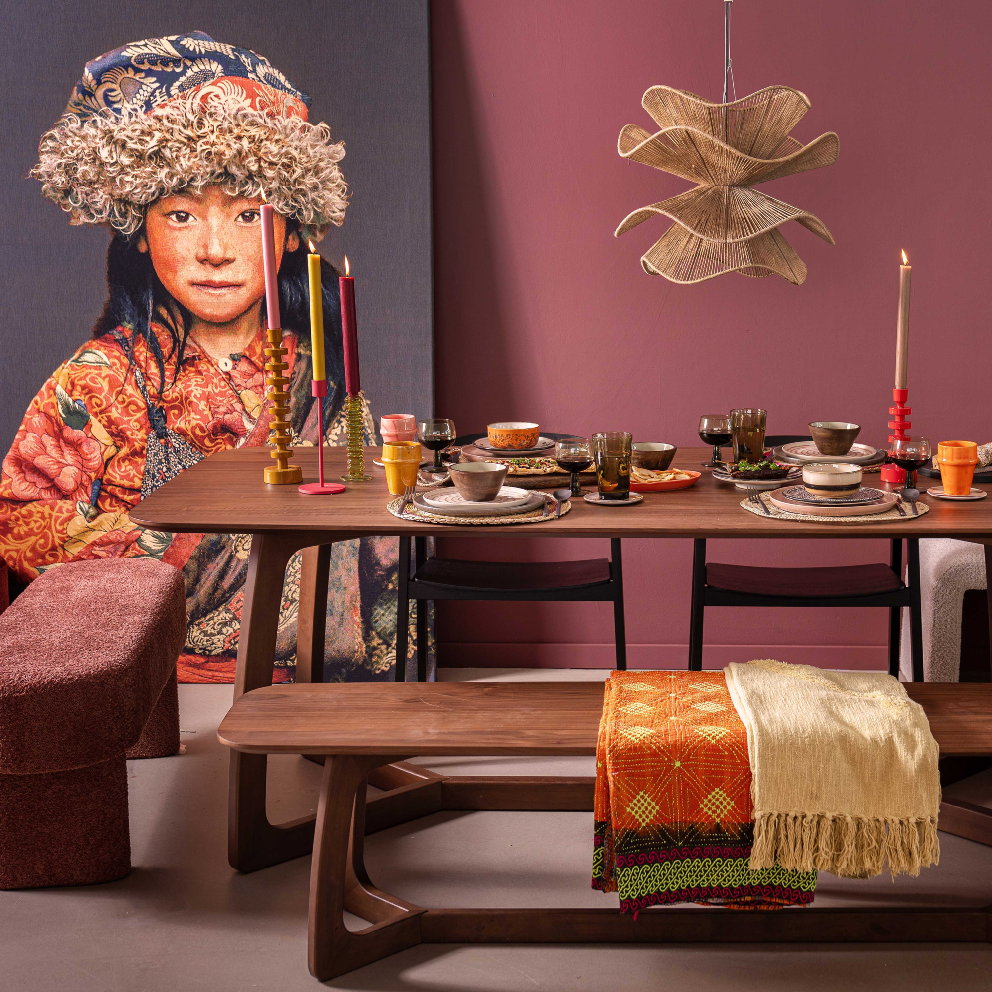 Wandpaneel geweven Tibetan Child