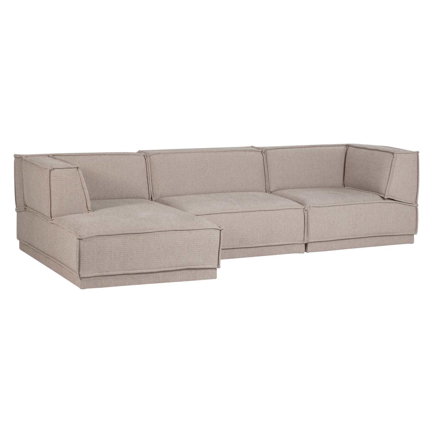 Manu chaise longue bank links velvet bruin [fsc]