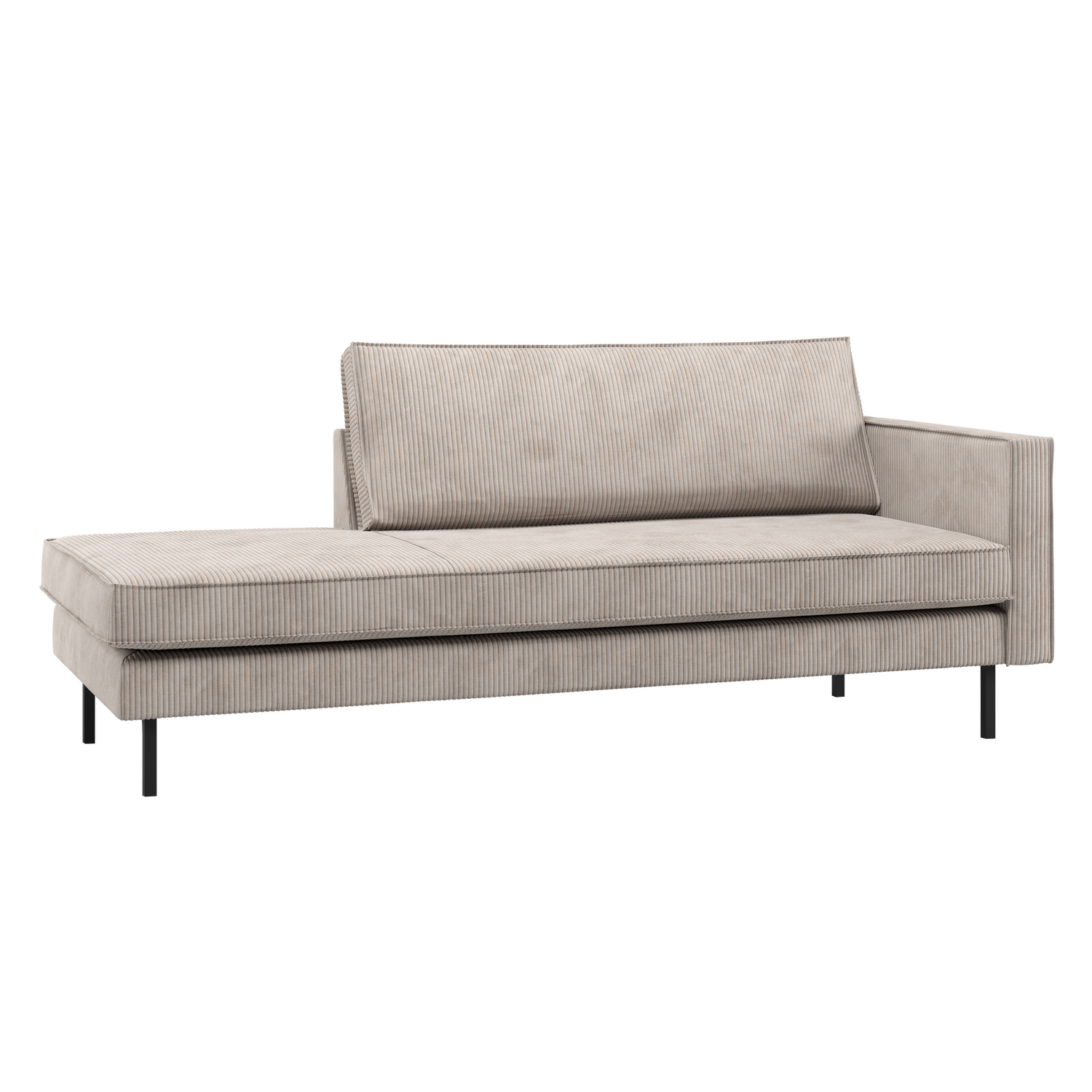 Rodeo daybed rechts ribstof bruin