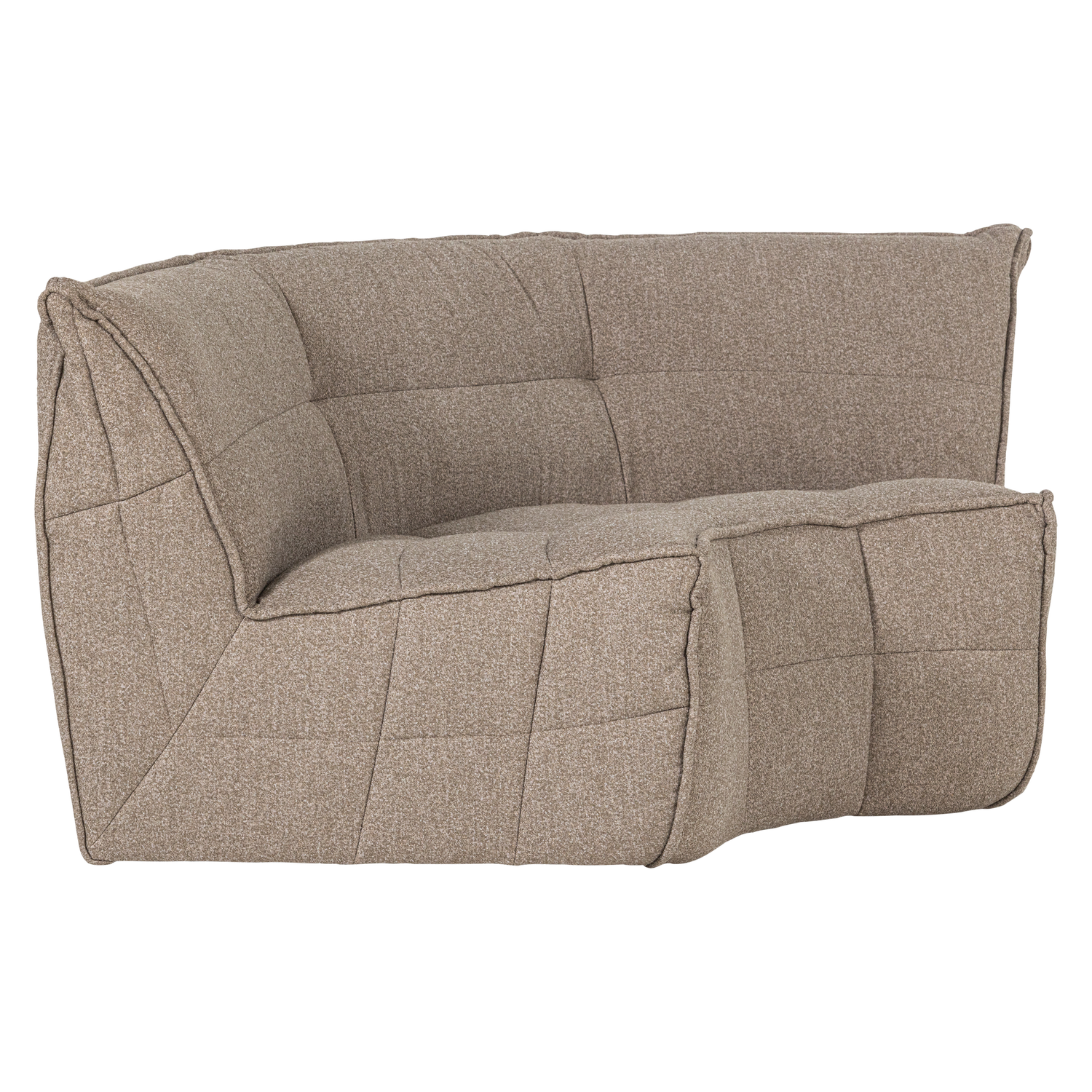 Cluster hoekelement boucle warm grijs
