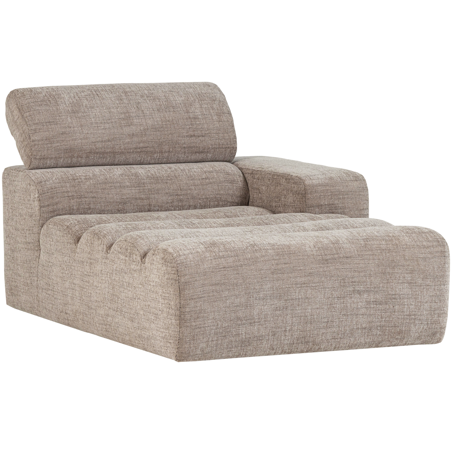 Novi chaise longue element arm rechts boucle karamelbruin