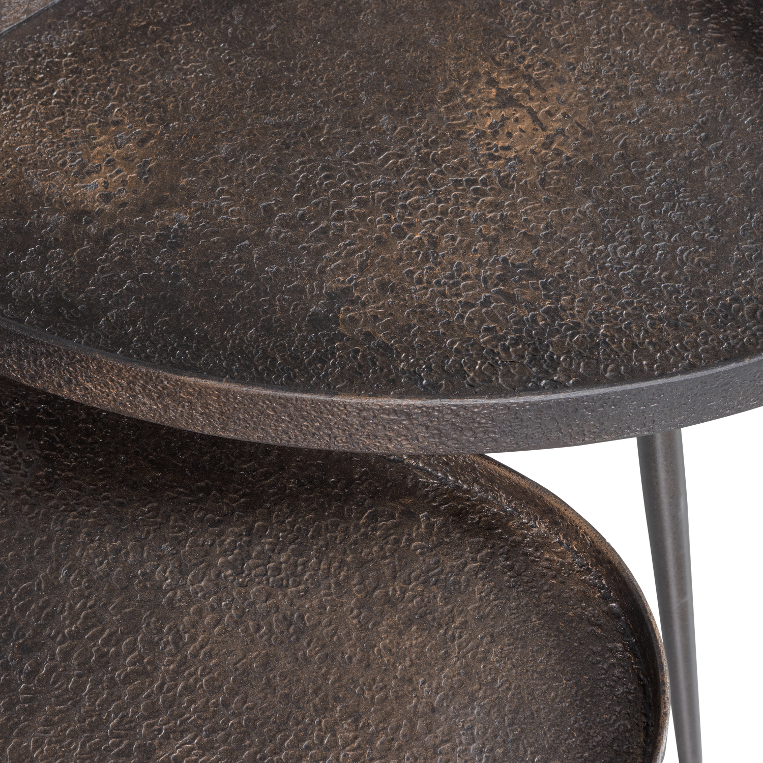 Crude bijzettafels antique brons - set van 2